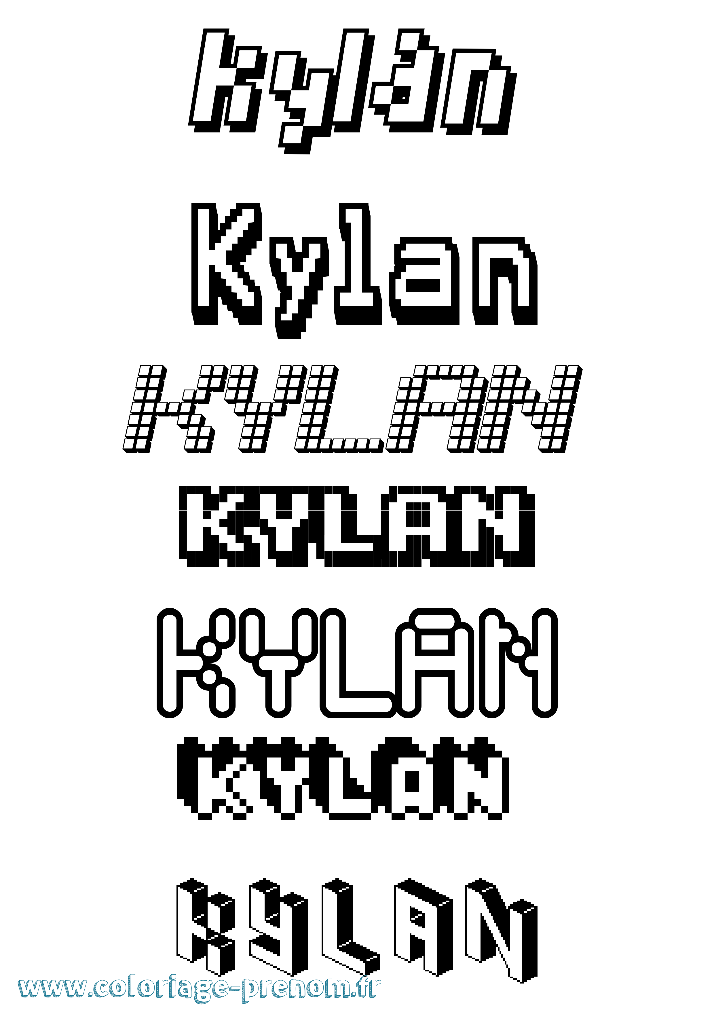 Coloriage Kylan Pixel Coloriage prénom Kylan Pixel