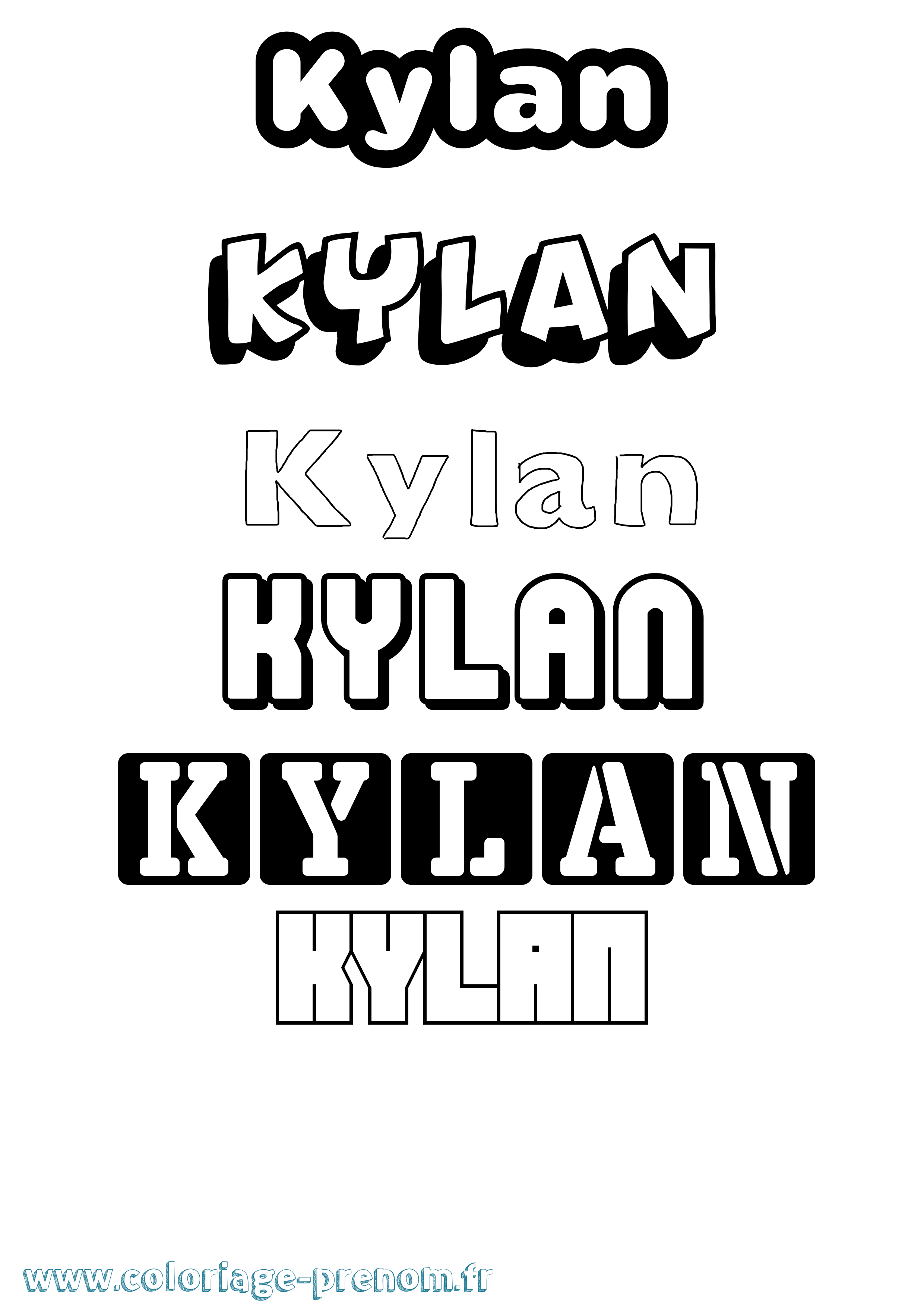 Coloriage Kylan Simple Coloriage prénom Kylan Simple