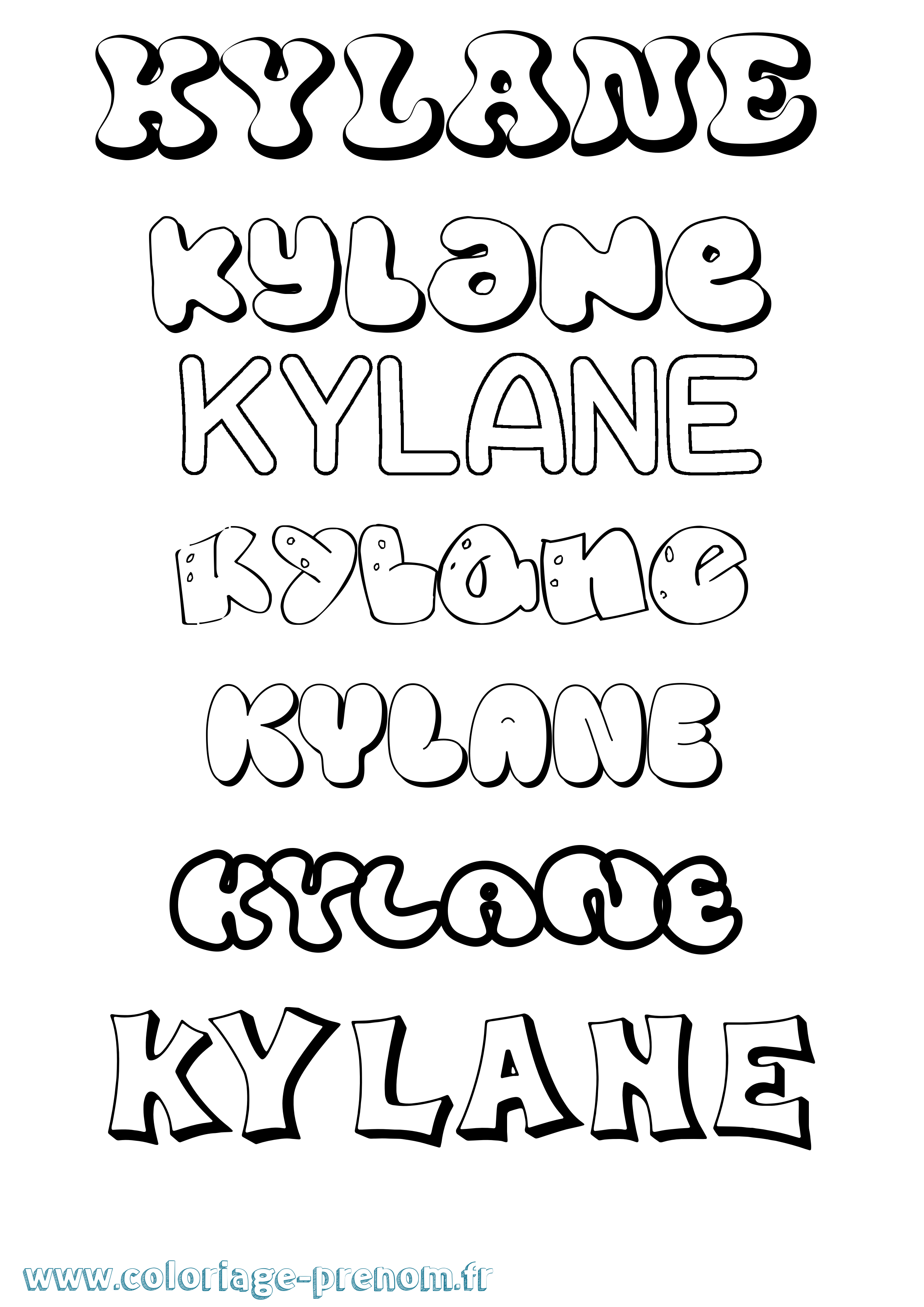 Coloriage Kylane Bubble Coloriage prénom Kylane Bubble