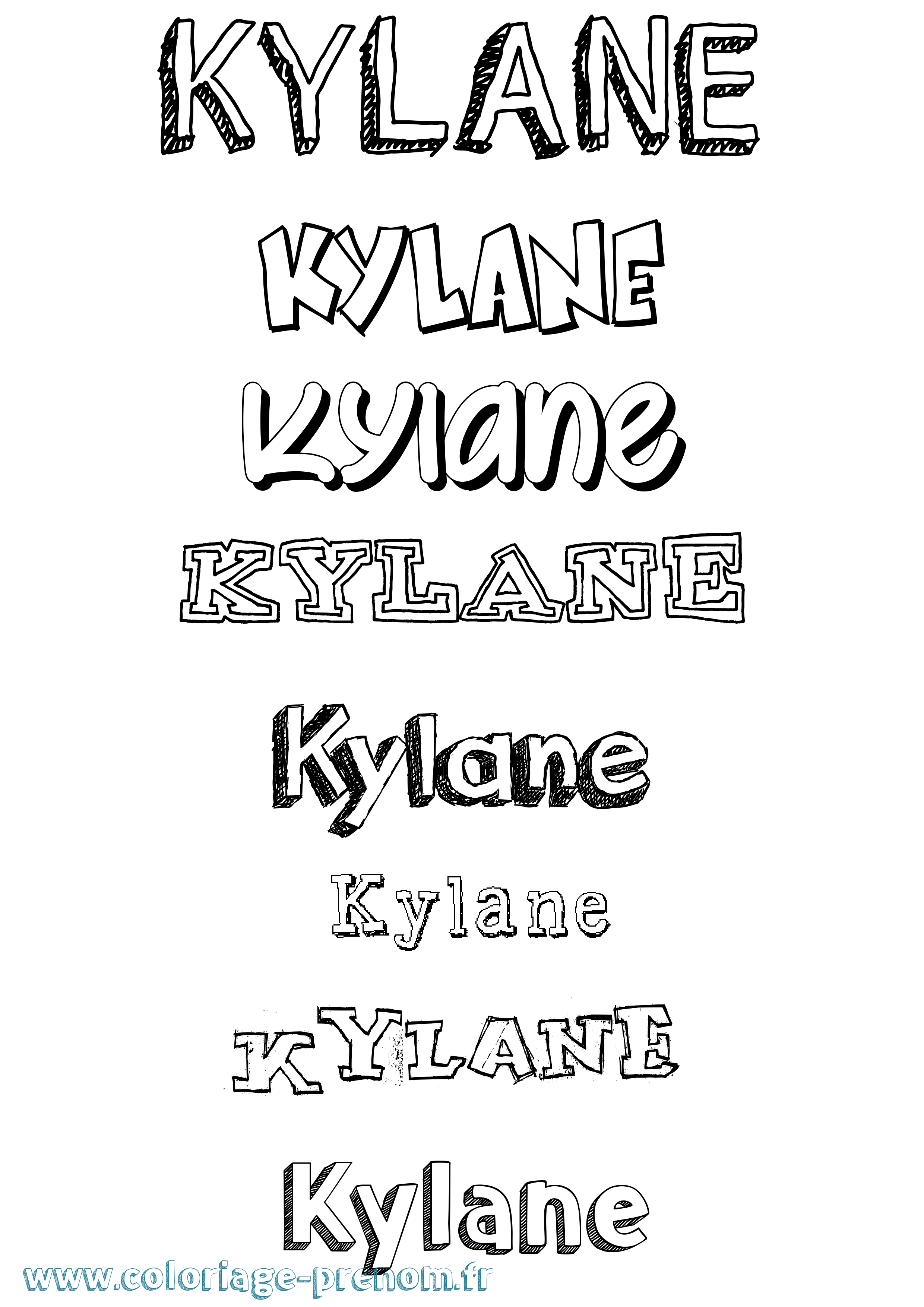 Coloriage Kylane Dessiné Coloriage prénom Kylane Dessiné
