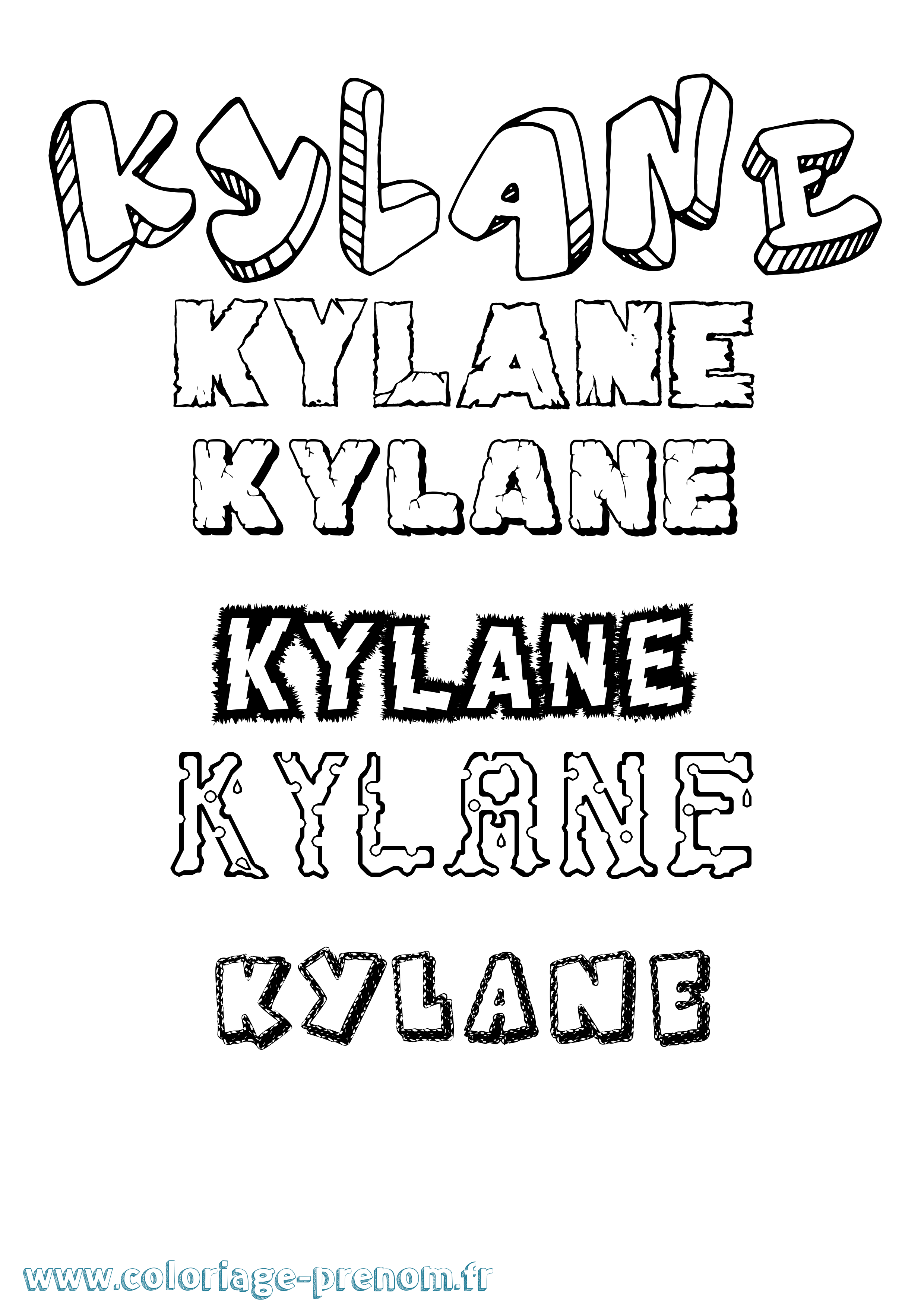 Coloriage Kylane Destructuré Coloriage prénom Kylane Destructuré