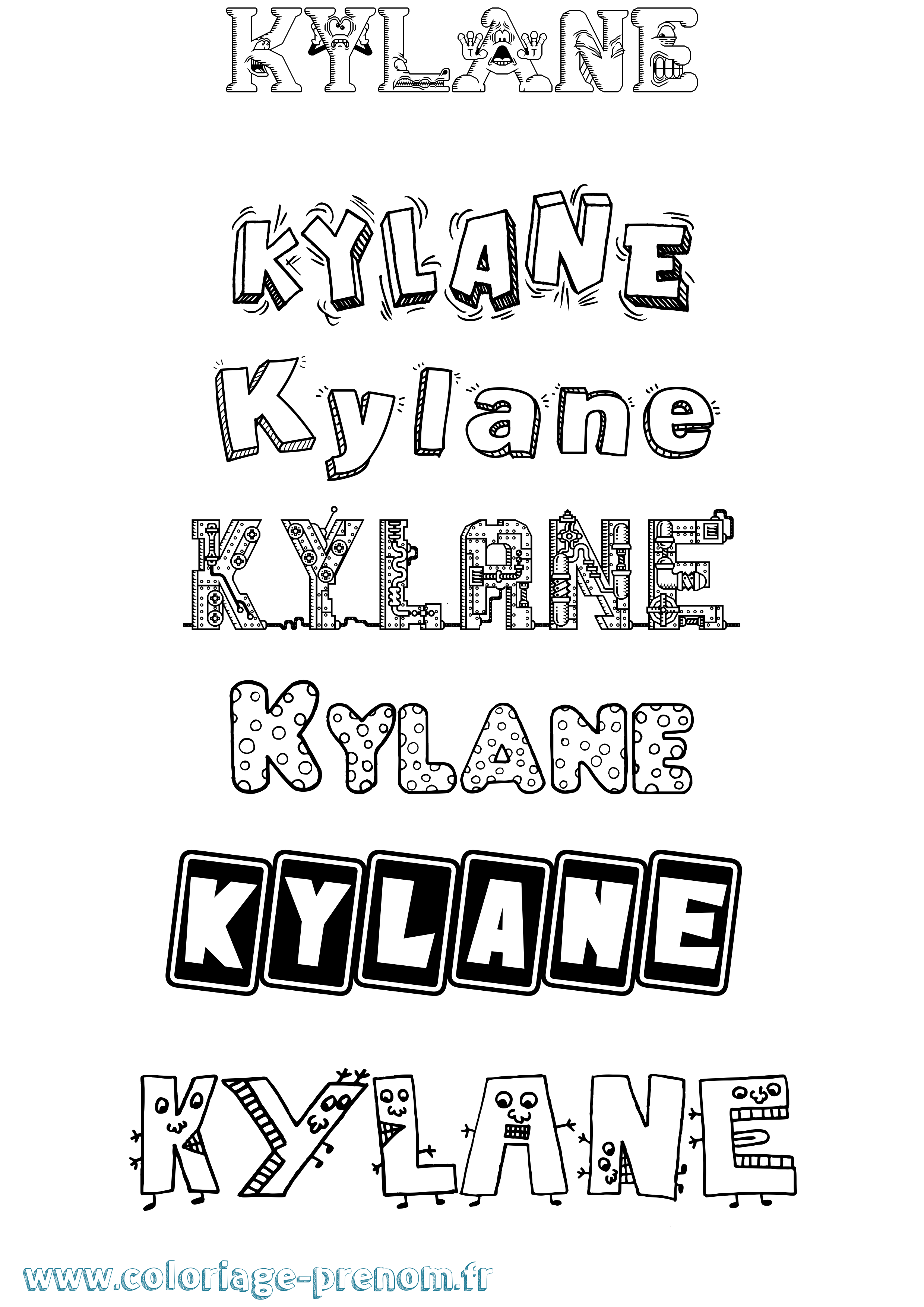Coloriage Kylane Fun Coloriage prénom Kylane Fun