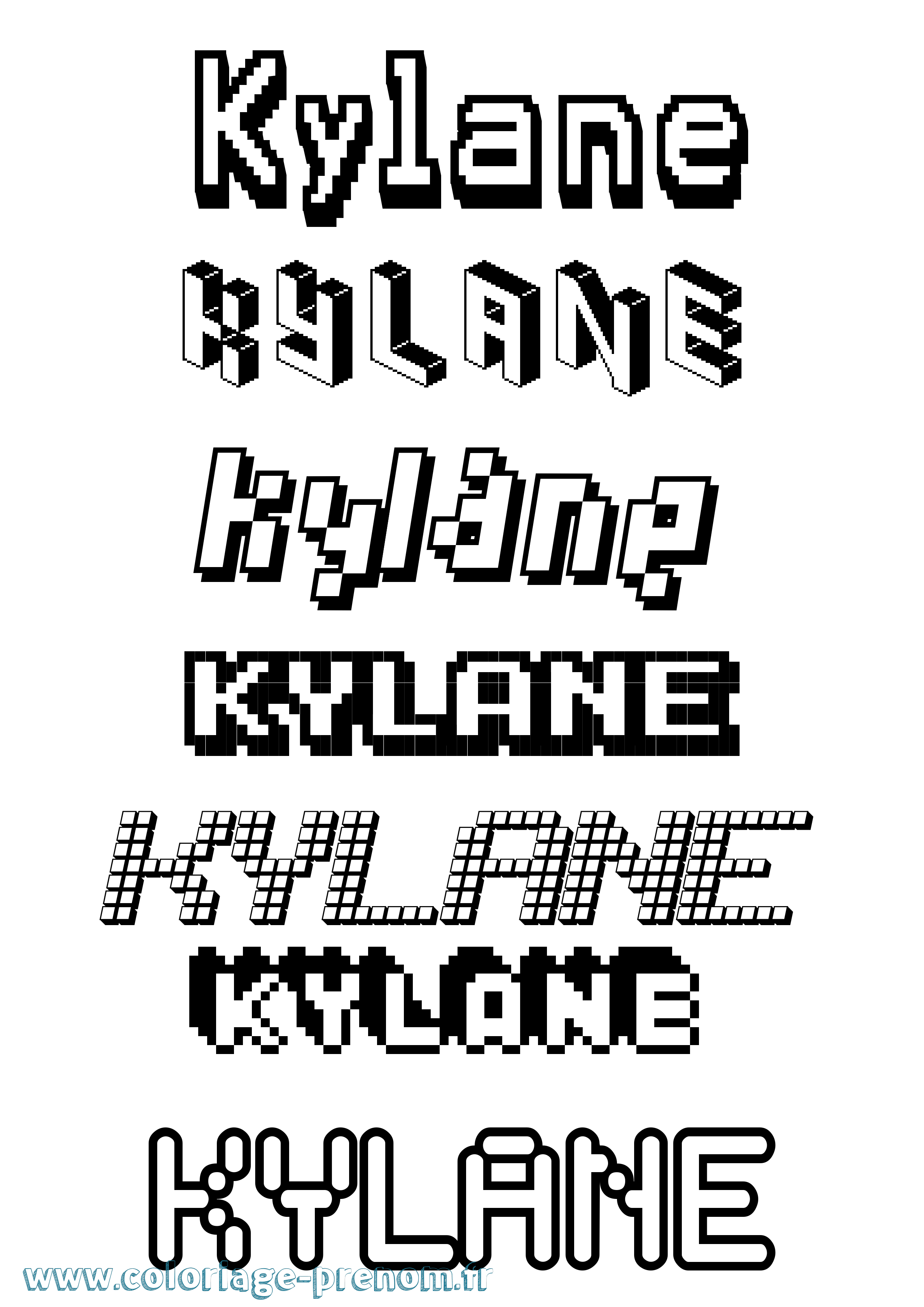 Coloriage Kylane Pixel Coloriage prénom Kylane Pixel