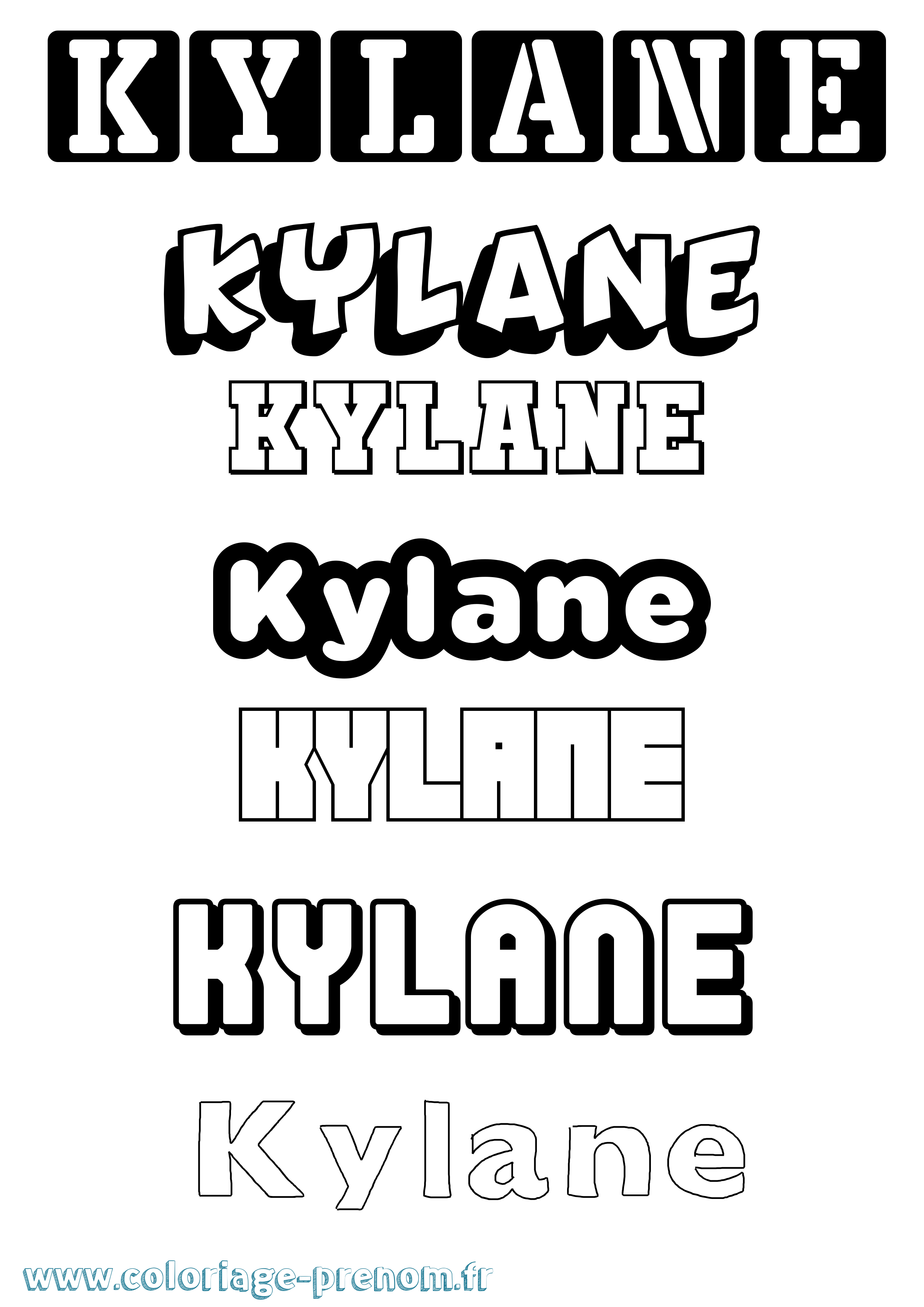 Coloriage Kylane Simple Coloriage prénom Kylane Simple