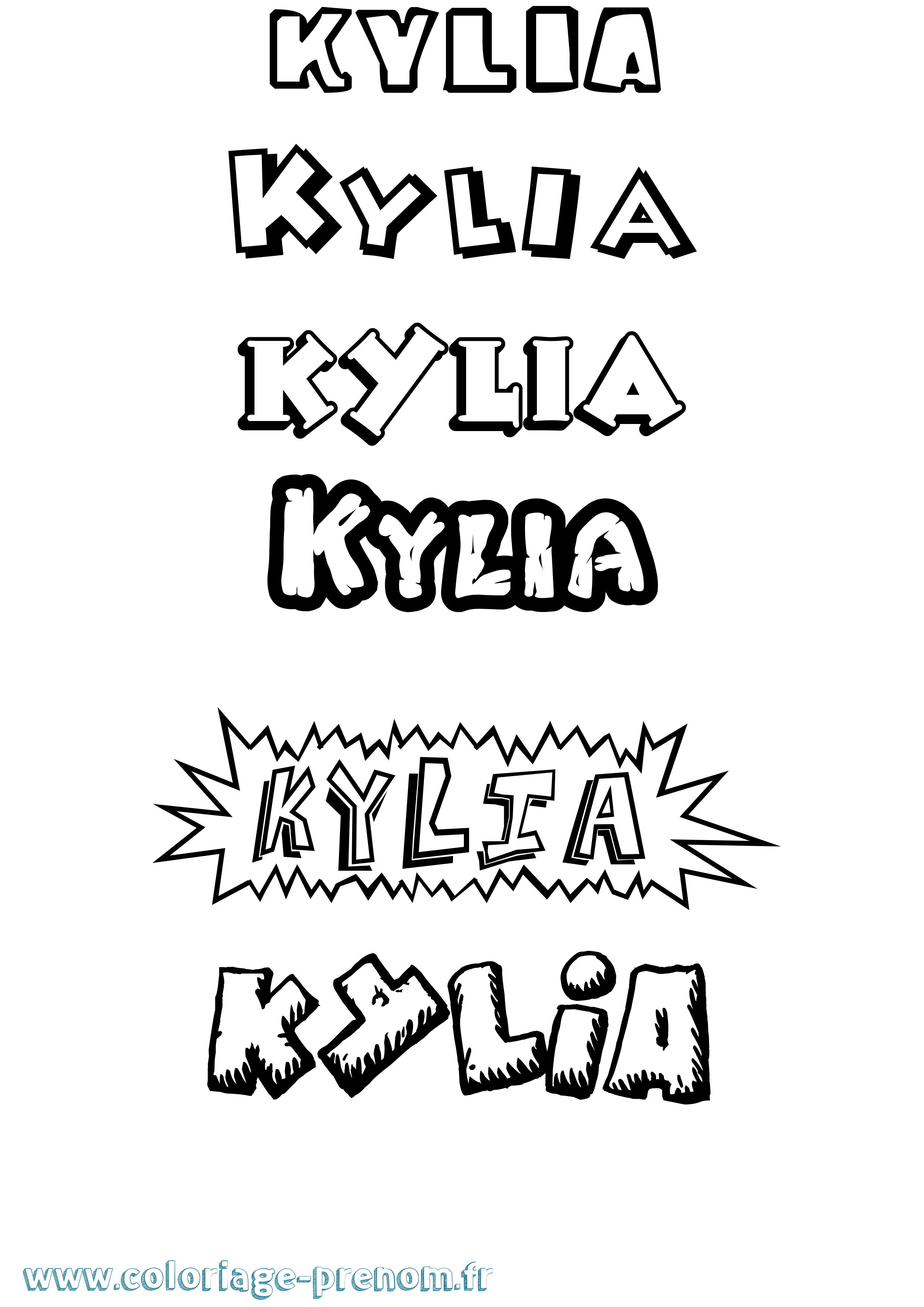 Coloriage Kylia Dessin Animé Coloriage prénom Kylia Dessin Animé