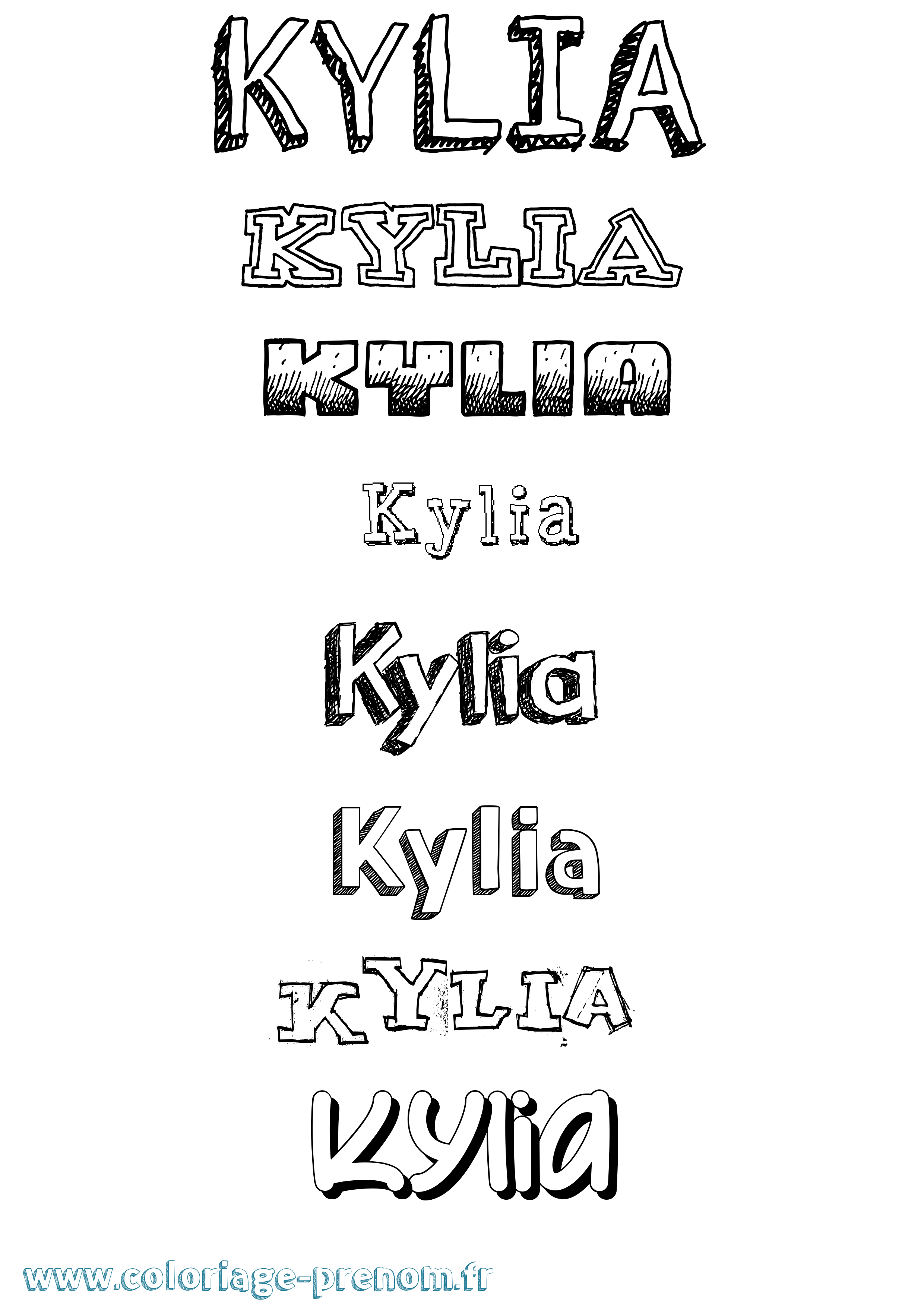 Coloriage Kylia Dessiné Coloriage prénom Kylia Dessiné