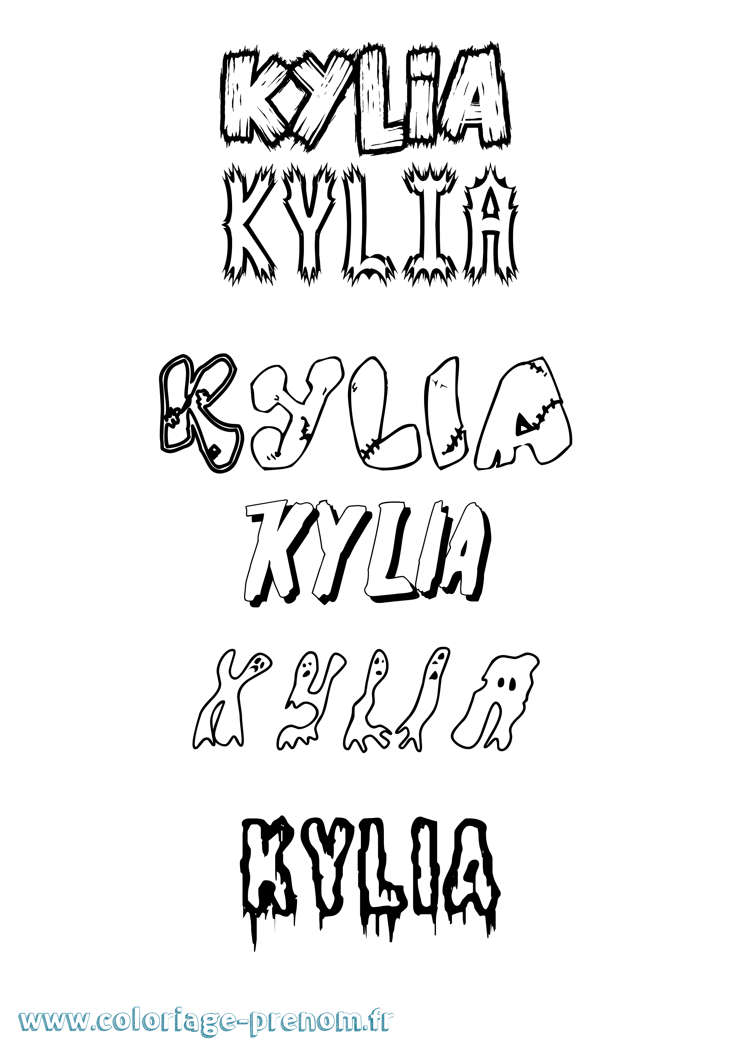 Coloriage Kylia Frisson Coloriage prénom Kylia Frisson