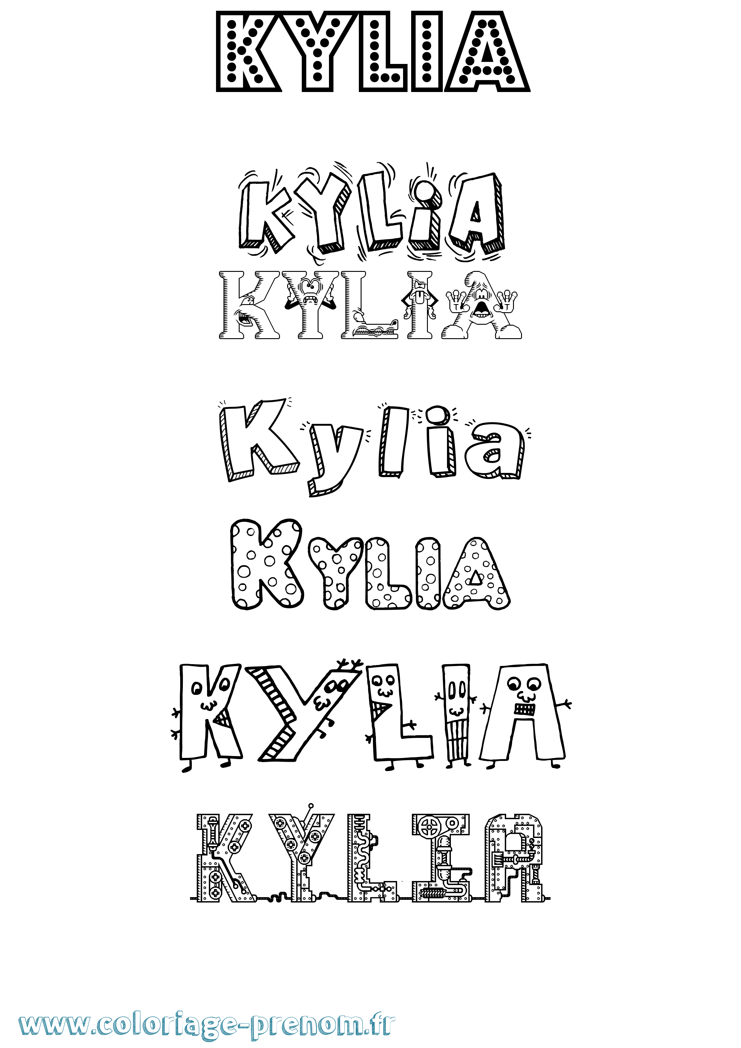 Coloriage Kylia Fun Coloriage prénom Kylia Fun