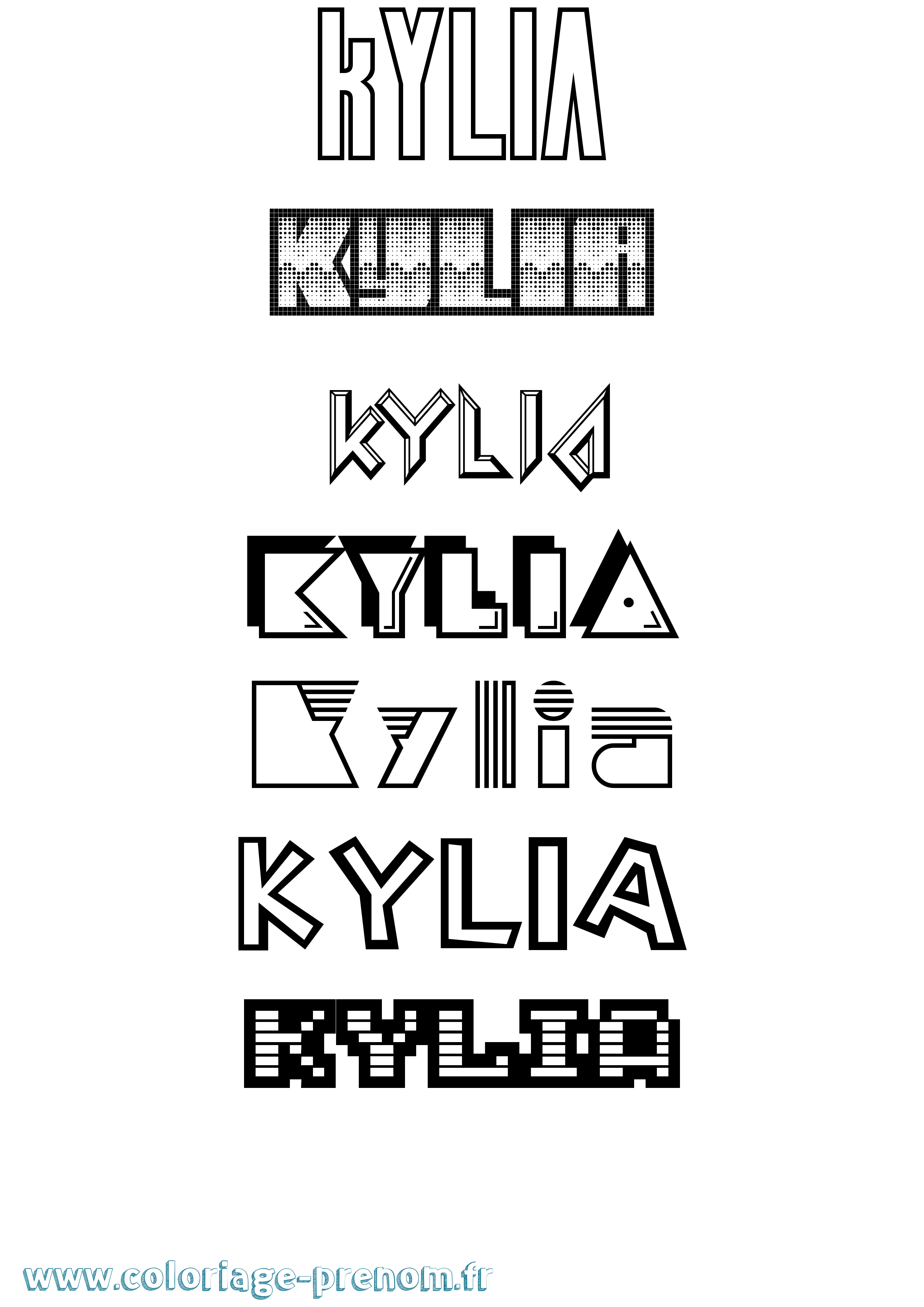 Coloriage Kylia Jeux Vidéos Coloriage prénom Kylia Jeux Vidéos