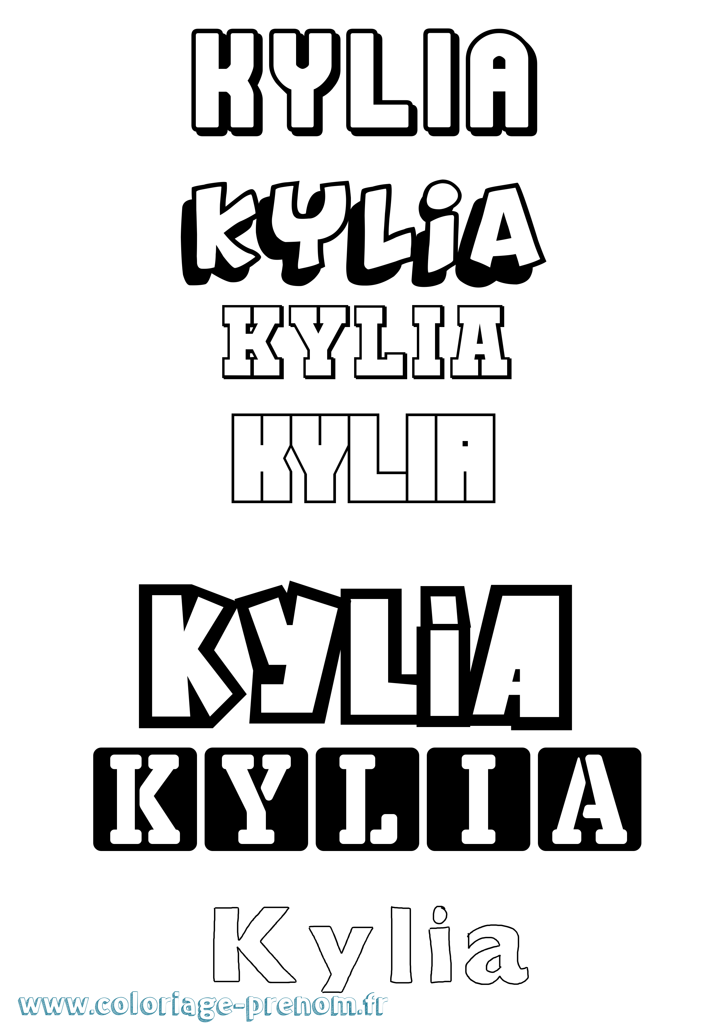 Coloriage Kylia Simple Coloriage prénom Kylia Simple