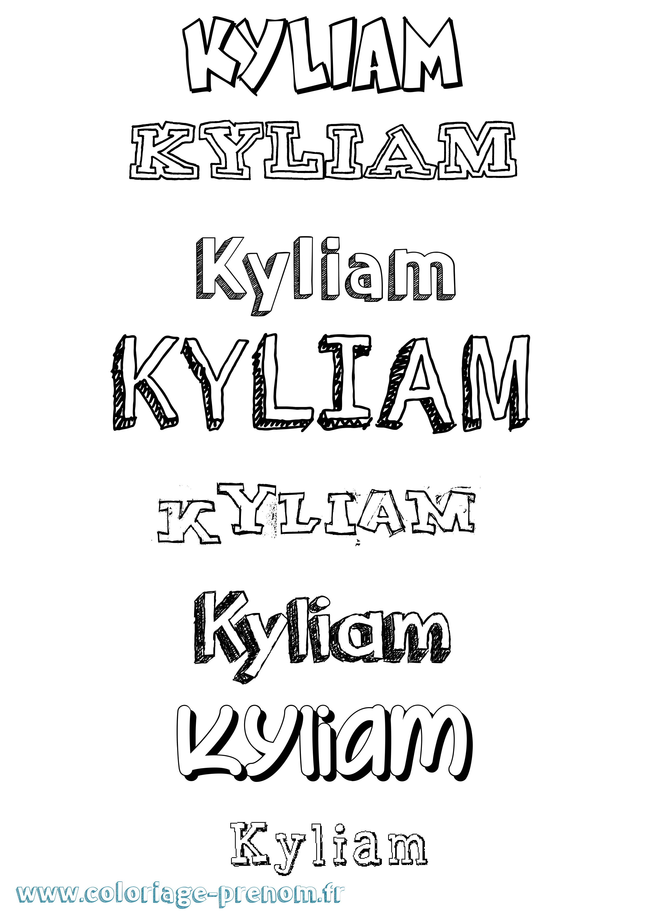 Coloriage Kyliam Dessiné Coloriage prénom Kyliam Dessiné