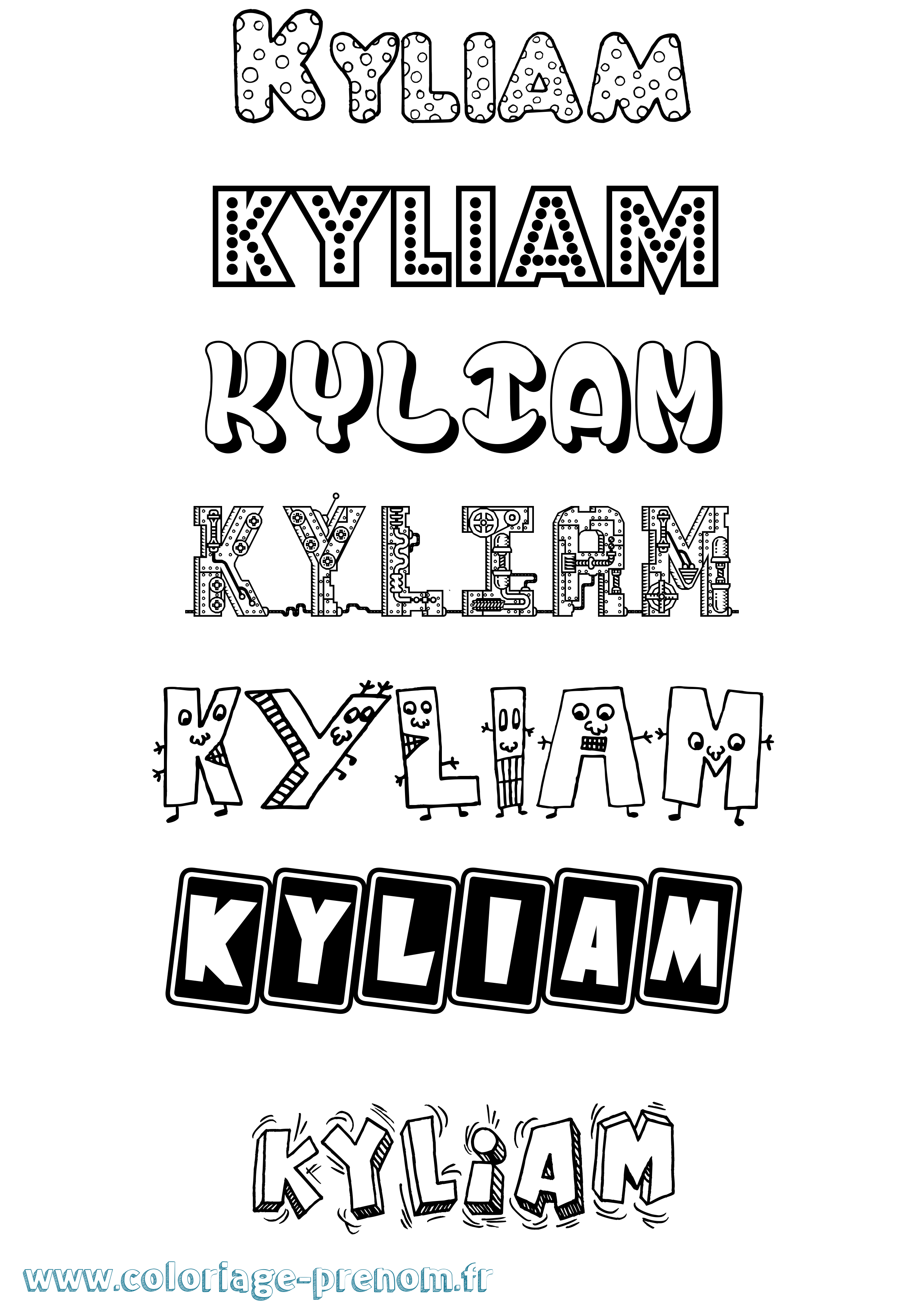 Coloriage Kyliam Fun Coloriage prénom Kyliam Fun