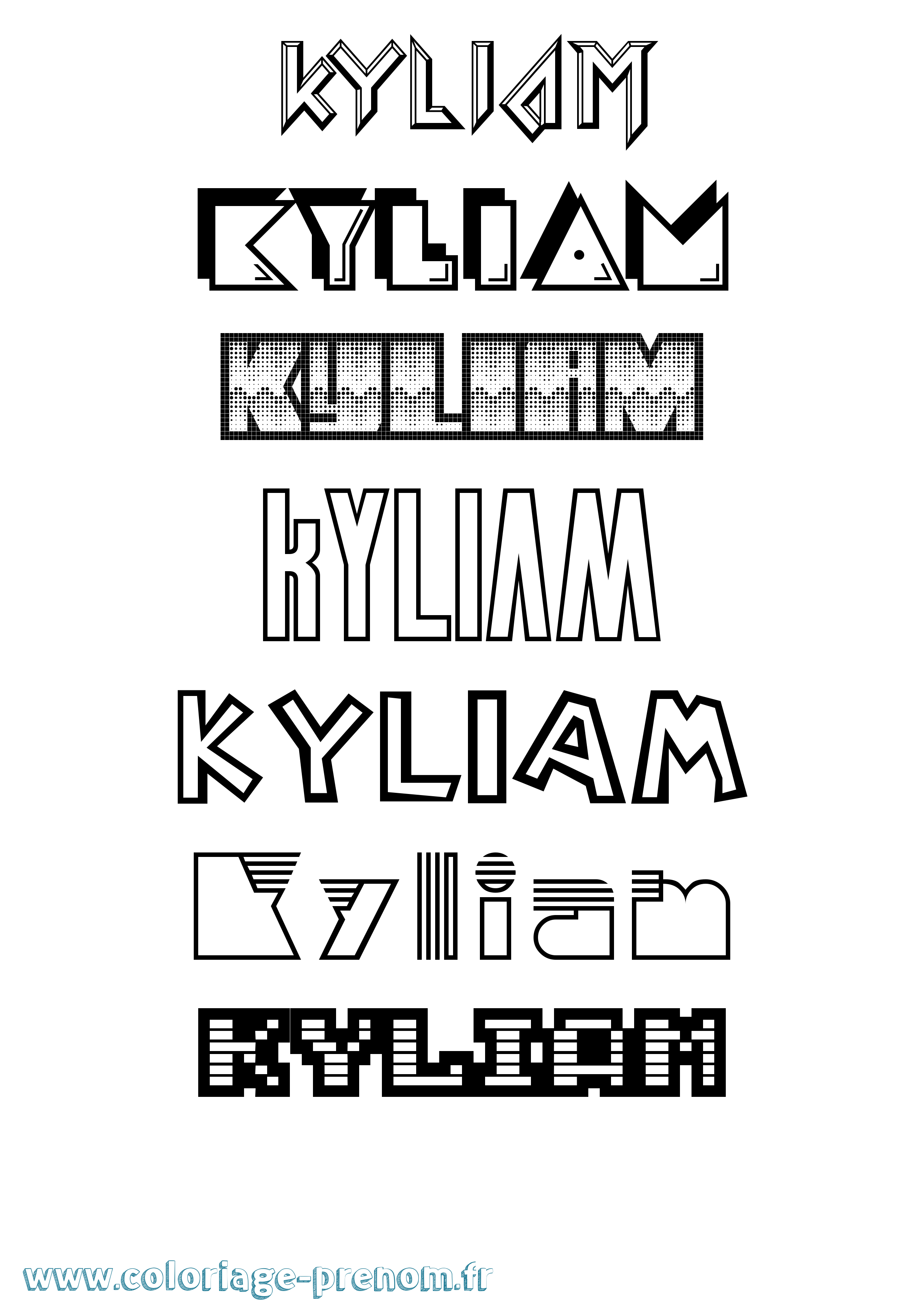 Coloriage Kyliam Jeux Vidéos Coloriage prénom Kyliam Jeux Vidéos