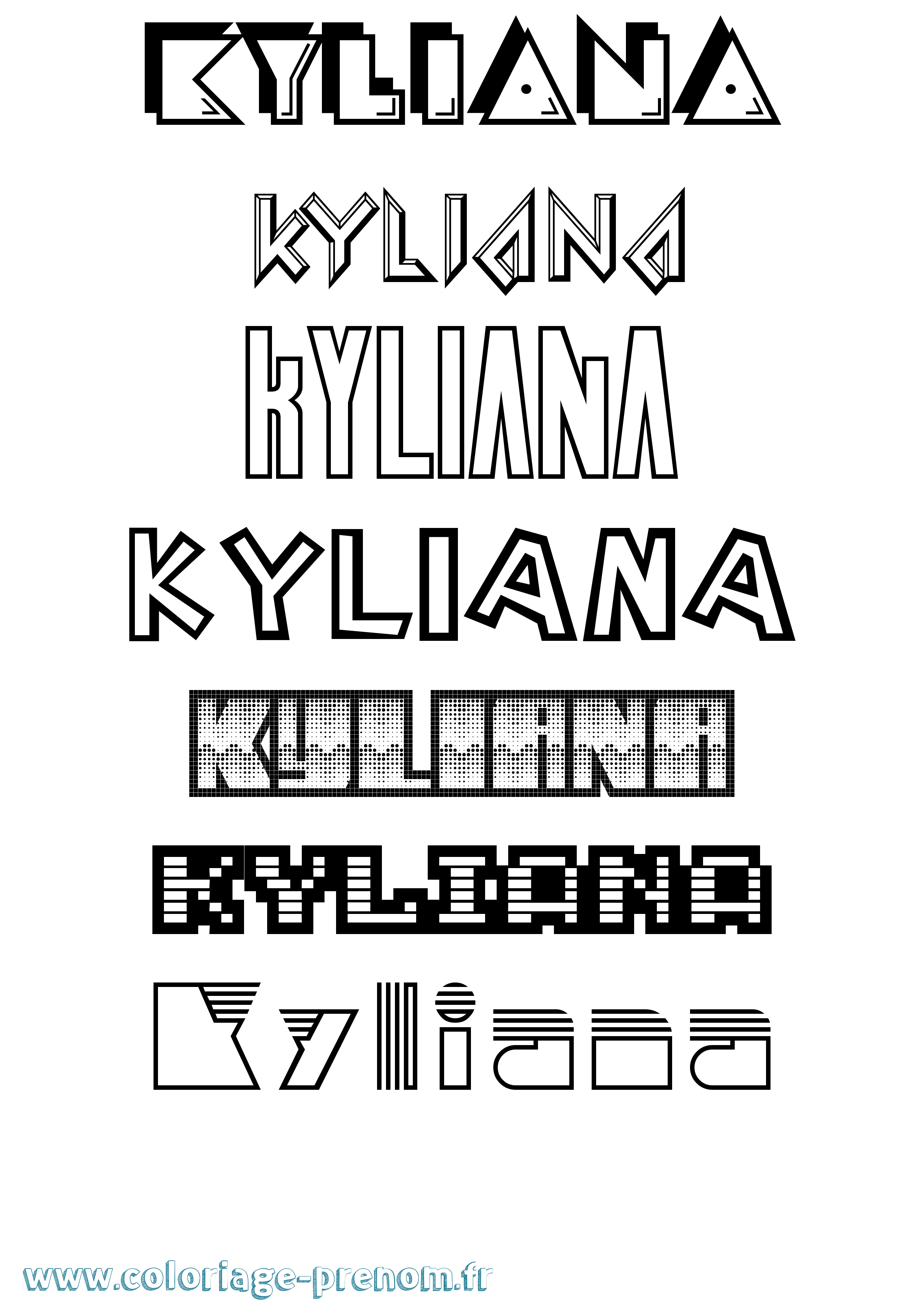 Coloriage Kyliana Jeux Vidéos Coloriage prénom Kyliana Jeux Vidéos