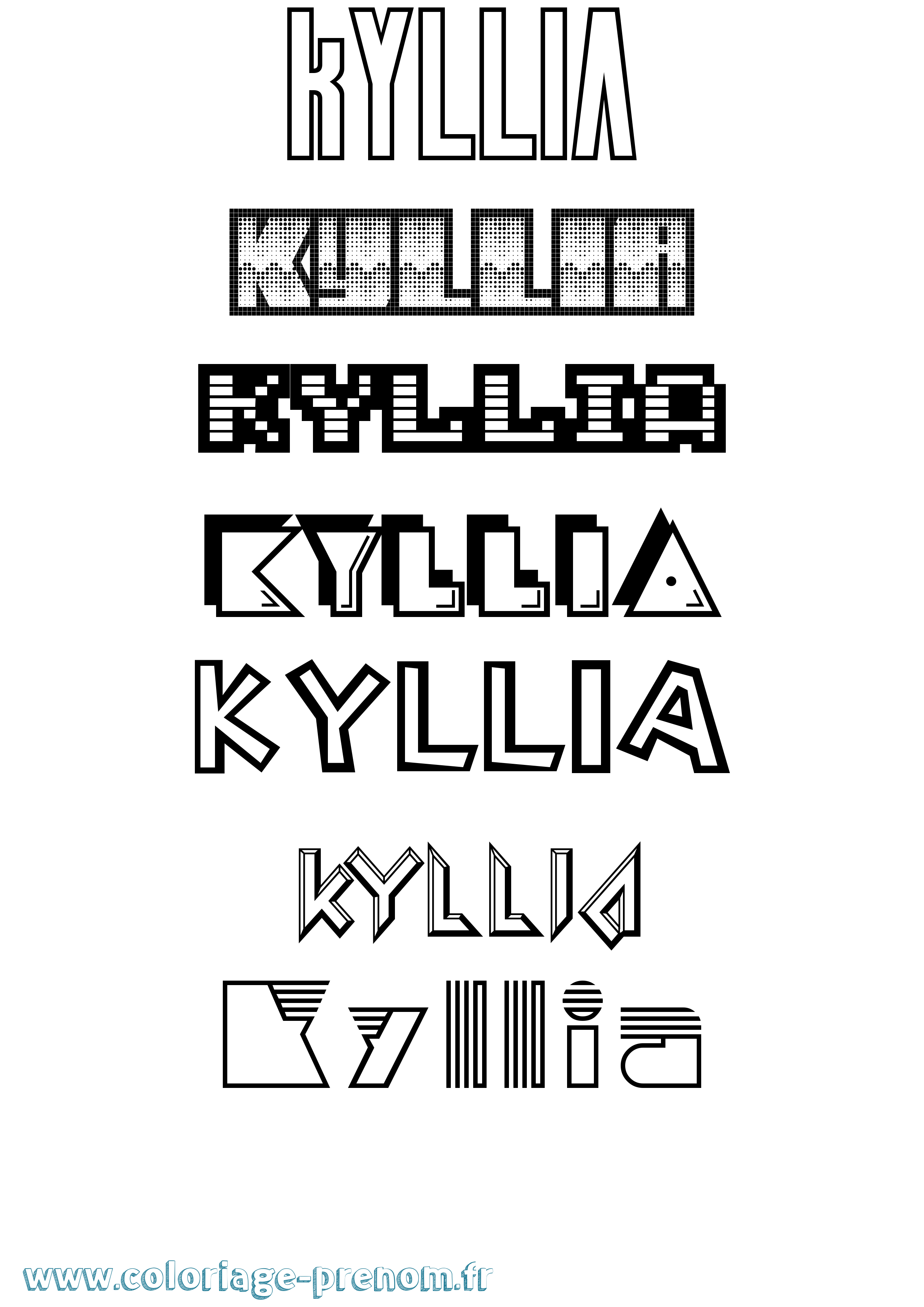 Coloriage Kyllia Jeux Vidéos Coloriage prénom Kyllia Jeux Vidéos