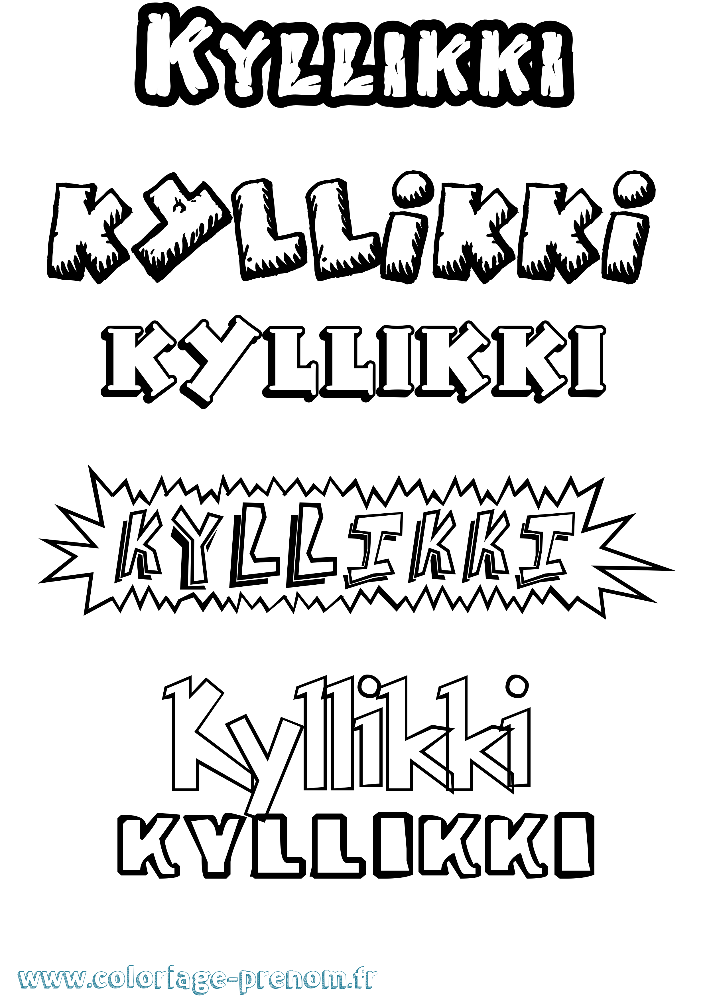 Coloriage Kyllikki Dessin Animé Coloriage prénom Kyllikki Dessin Animé