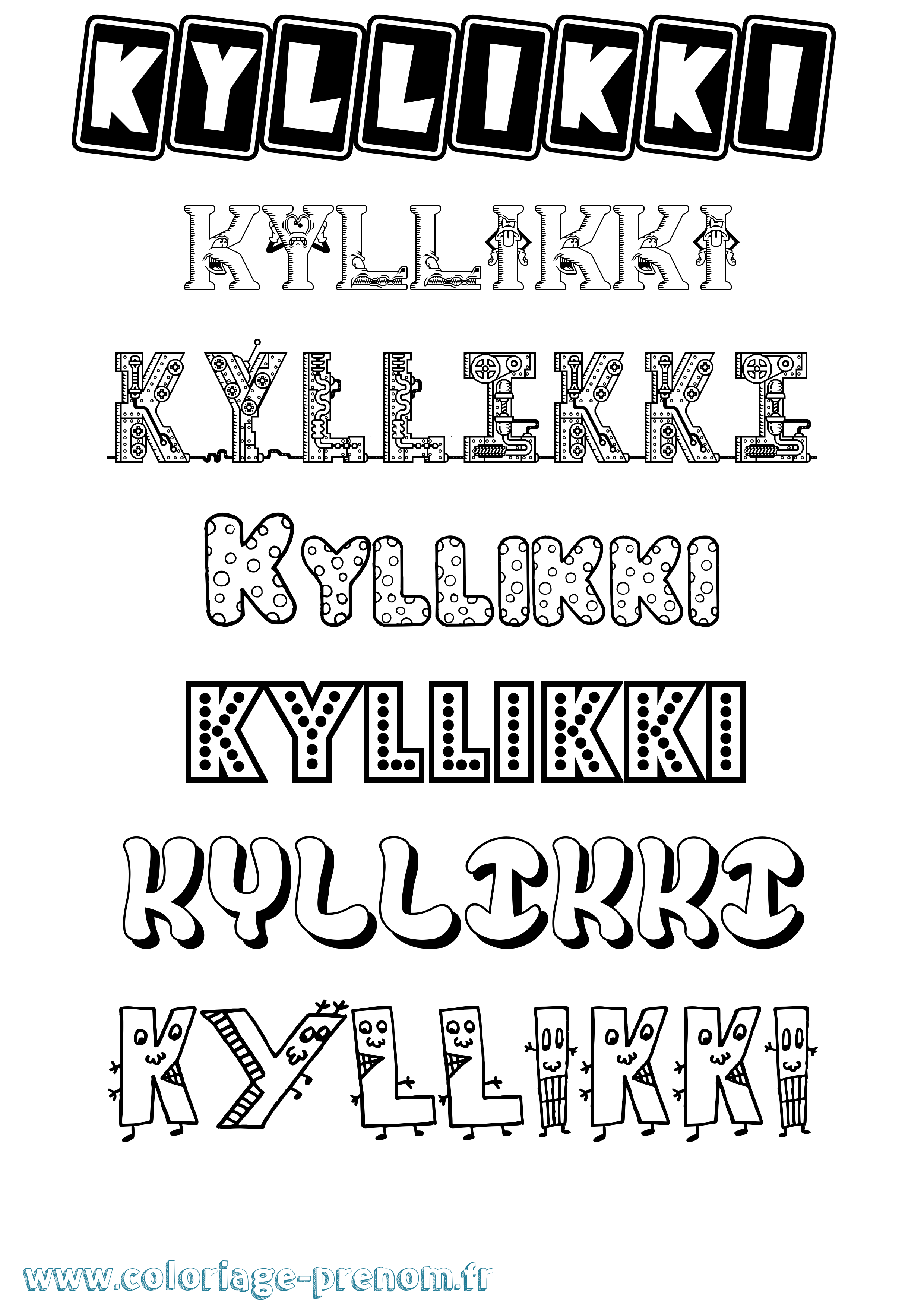 Coloriage Kyllikki Fun Coloriage prénom Kyllikki Fun