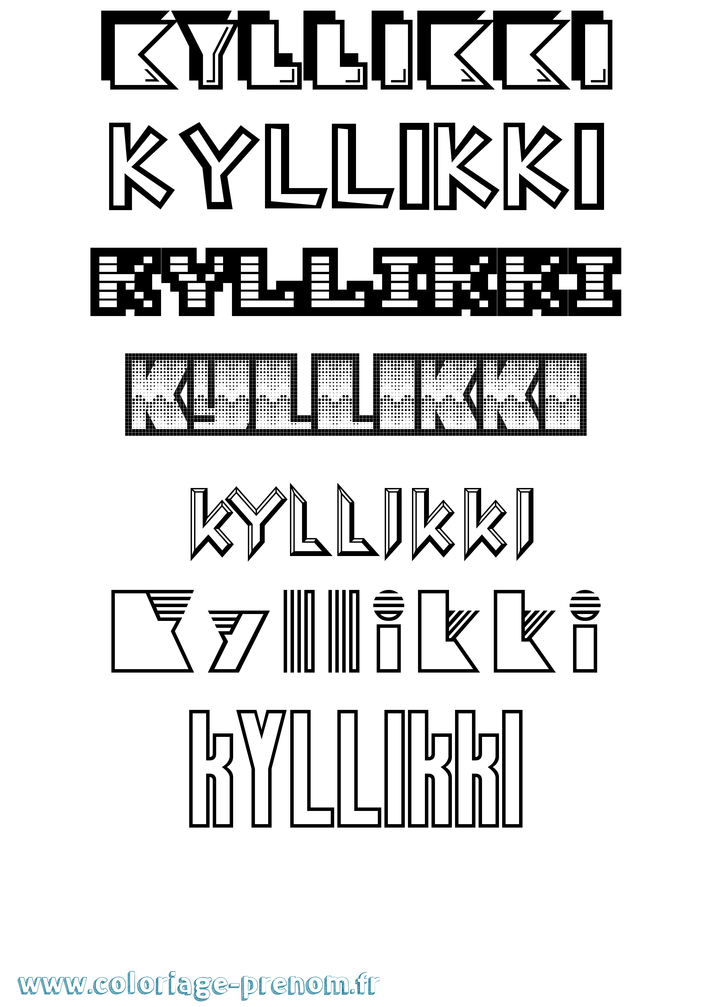 Coloriage Kyllikki Jeux Vidéos Coloriage prénom Kyllikki Jeux Vidéos