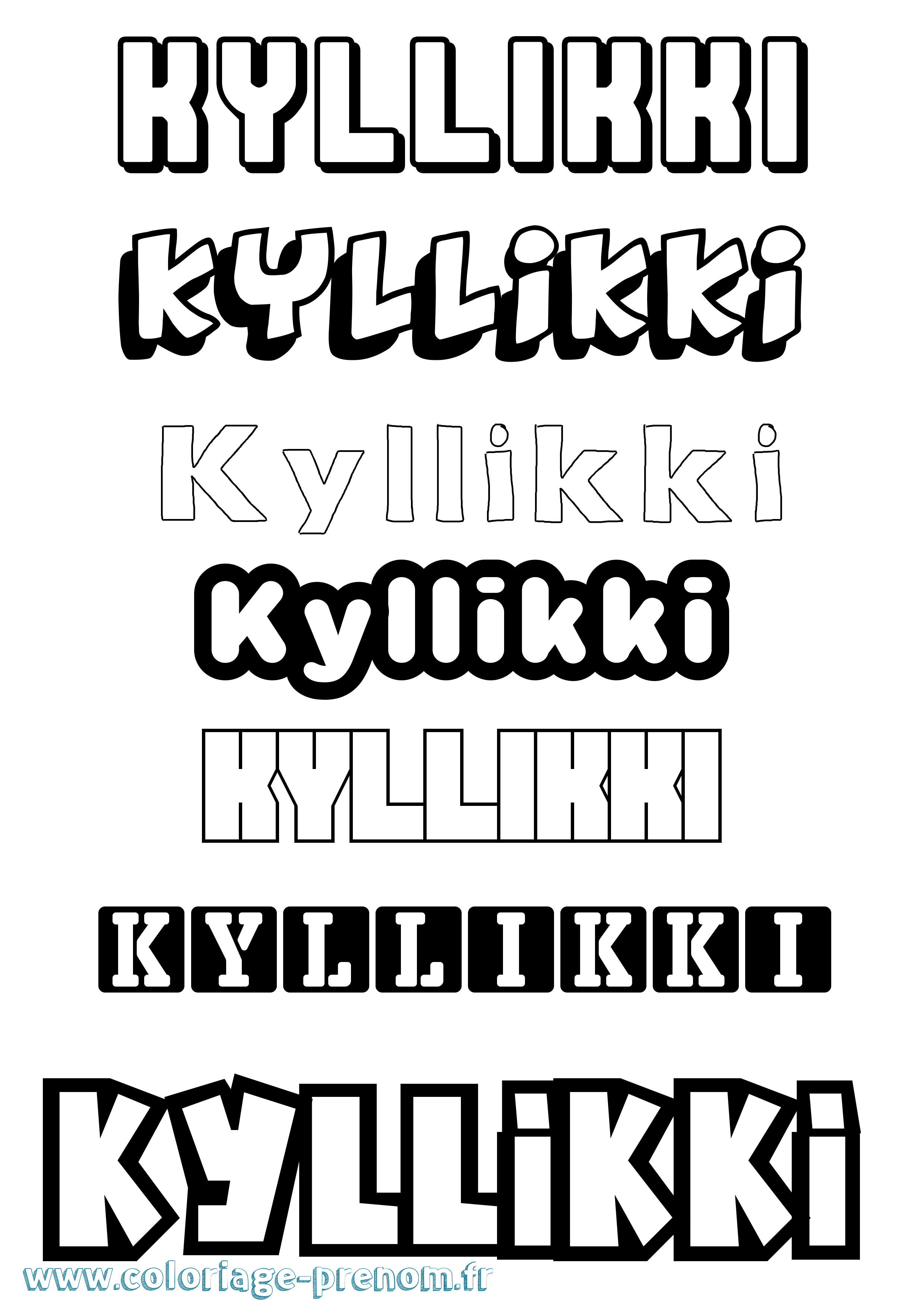 Coloriage Kyllikki Simple Coloriage prénom Kyllikki Simple