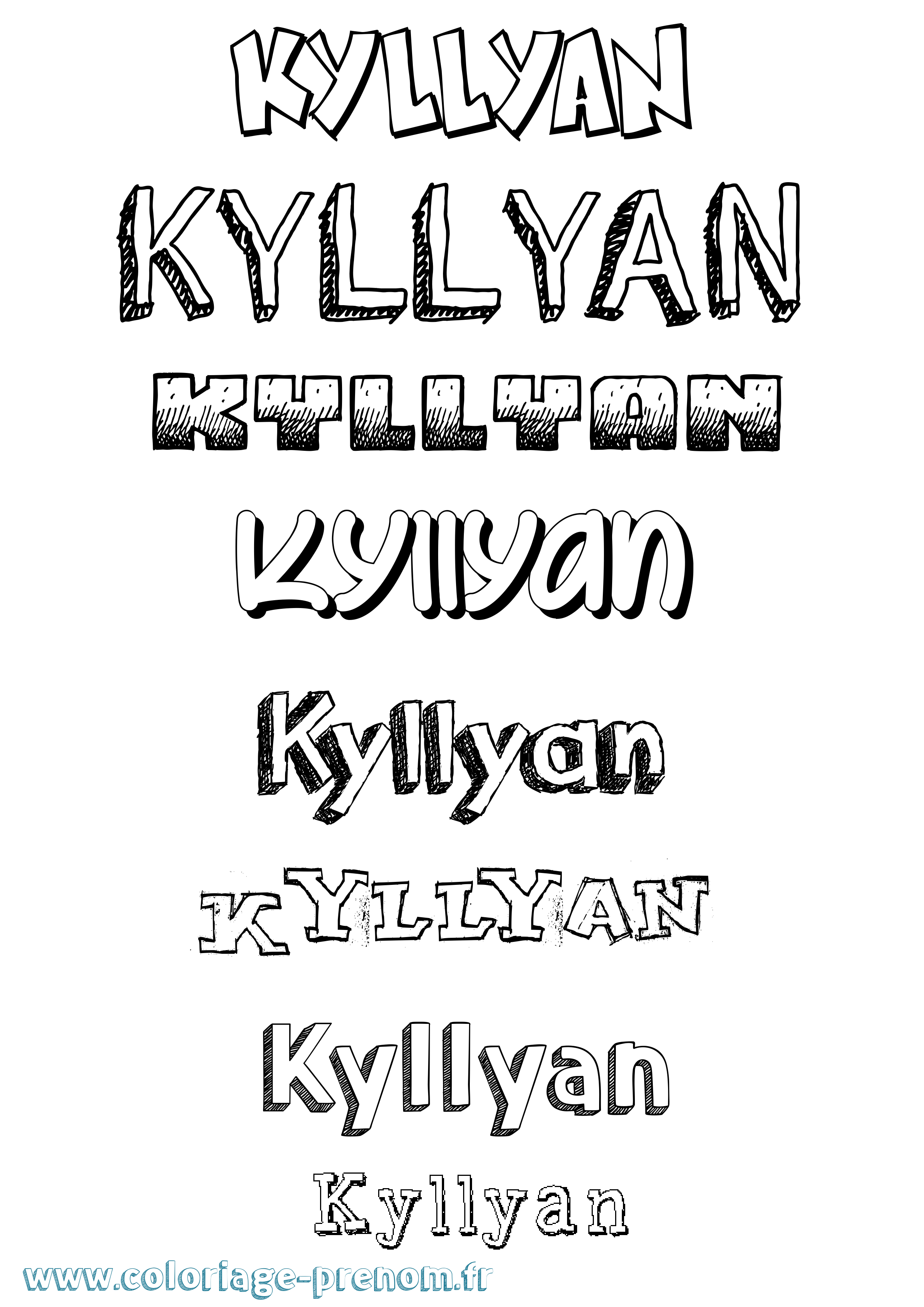 Coloriage Kyllyan Dessiné Coloriage prénom Kyllyan Dessiné