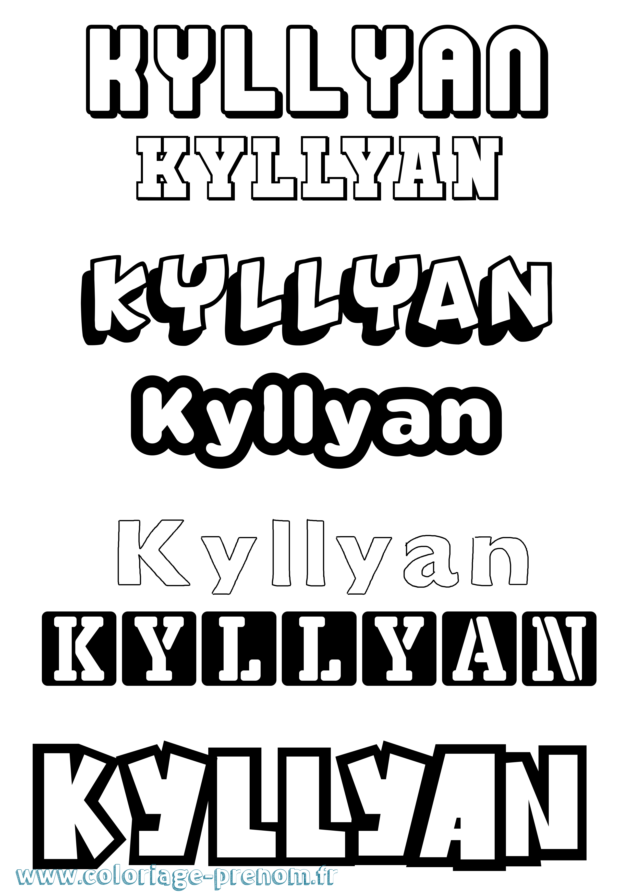 Coloriage Kyllyan Simple Coloriage prénom Kyllyan Simple