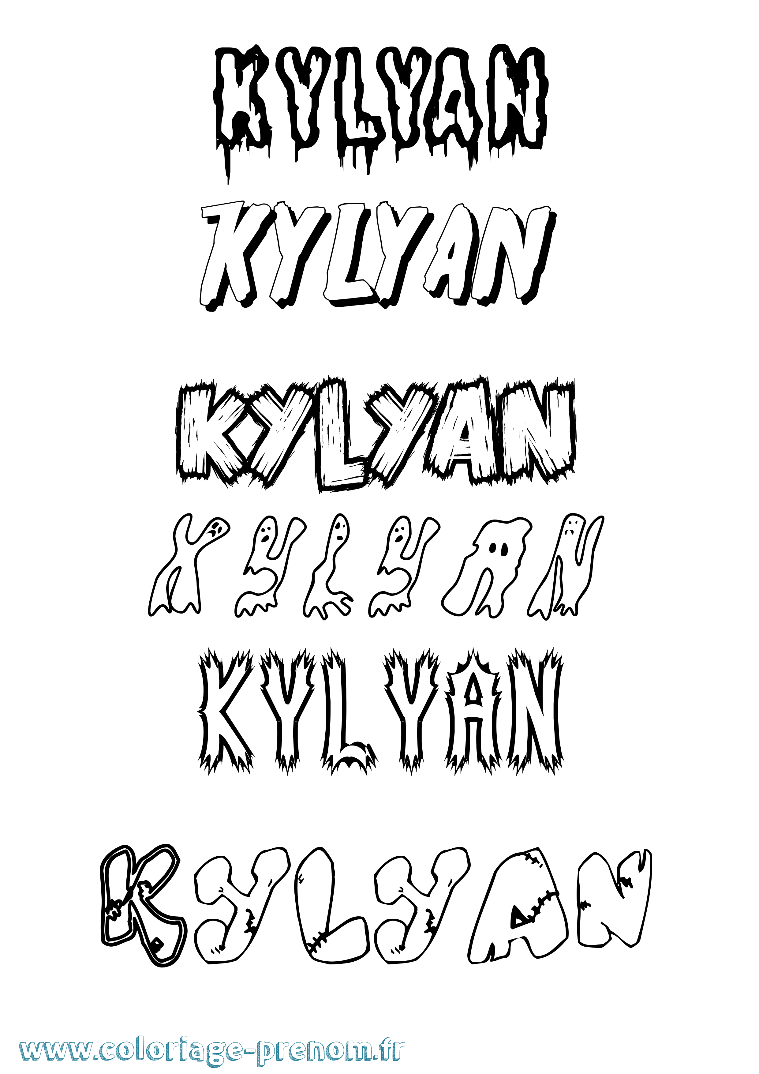 Coloriage Kylyan Frisson Coloriage prénom Kylyan Frisson