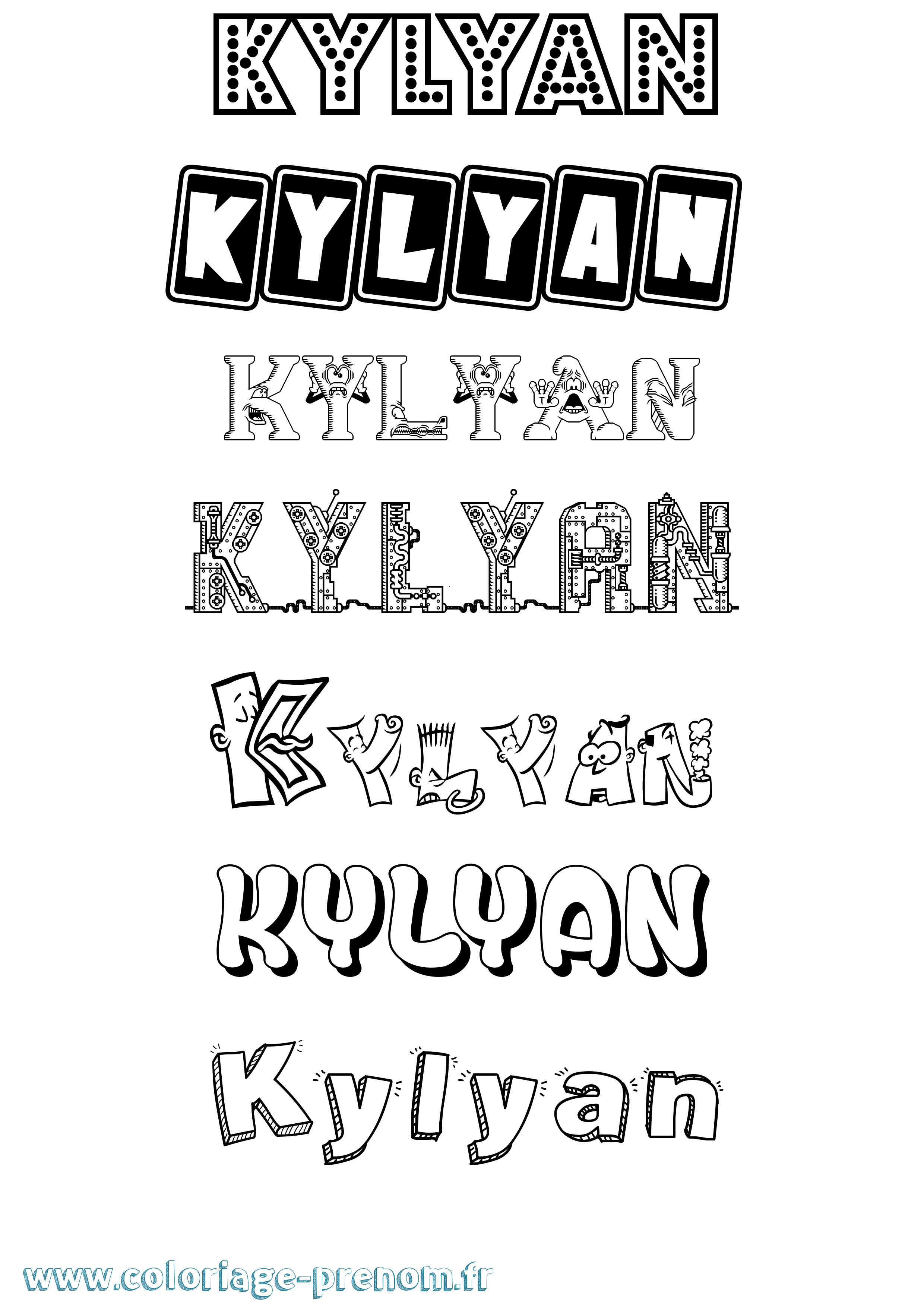 Coloriage Kylyan Fun Coloriage prénom Kylyan Fun