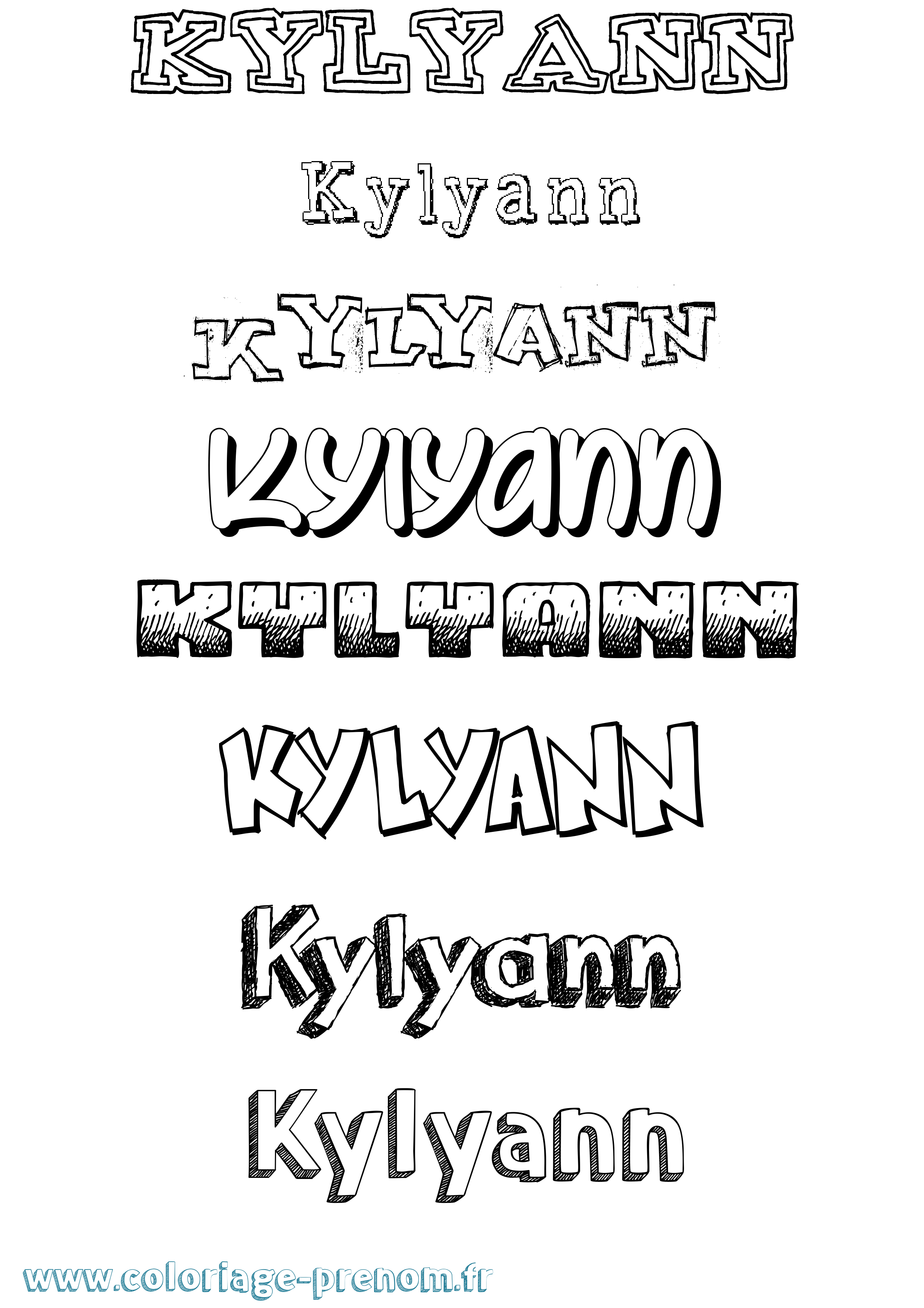 Coloriage Kylyann Dessiné Coloriage prénom Kylyann Dessiné