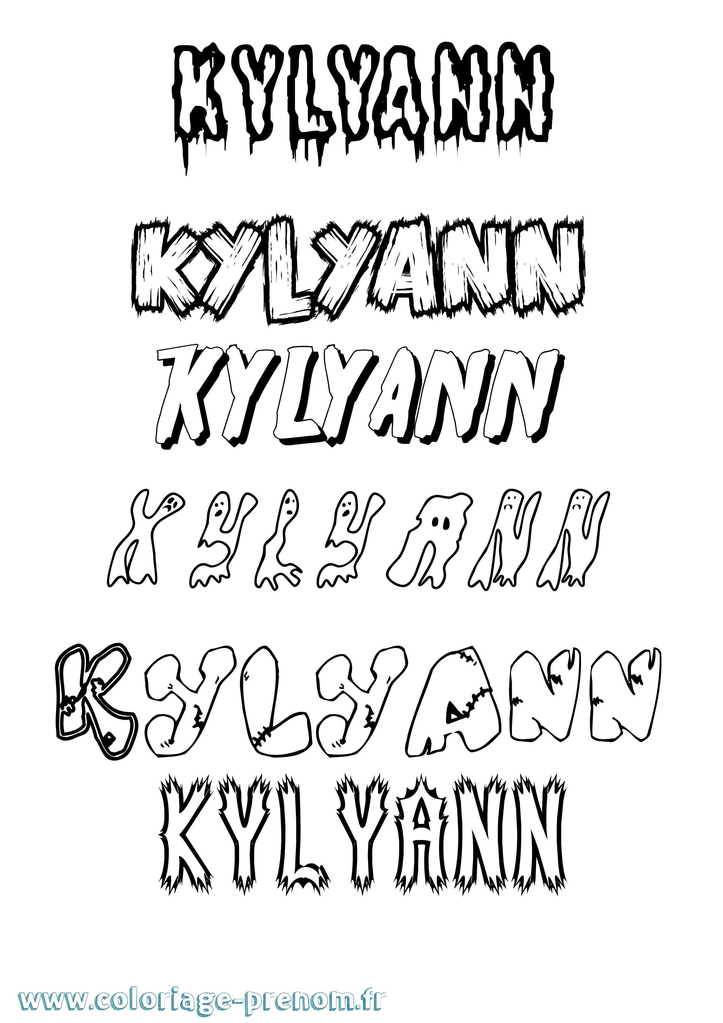 Coloriage Kylyann Frisson Coloriage prénom Kylyann Frisson