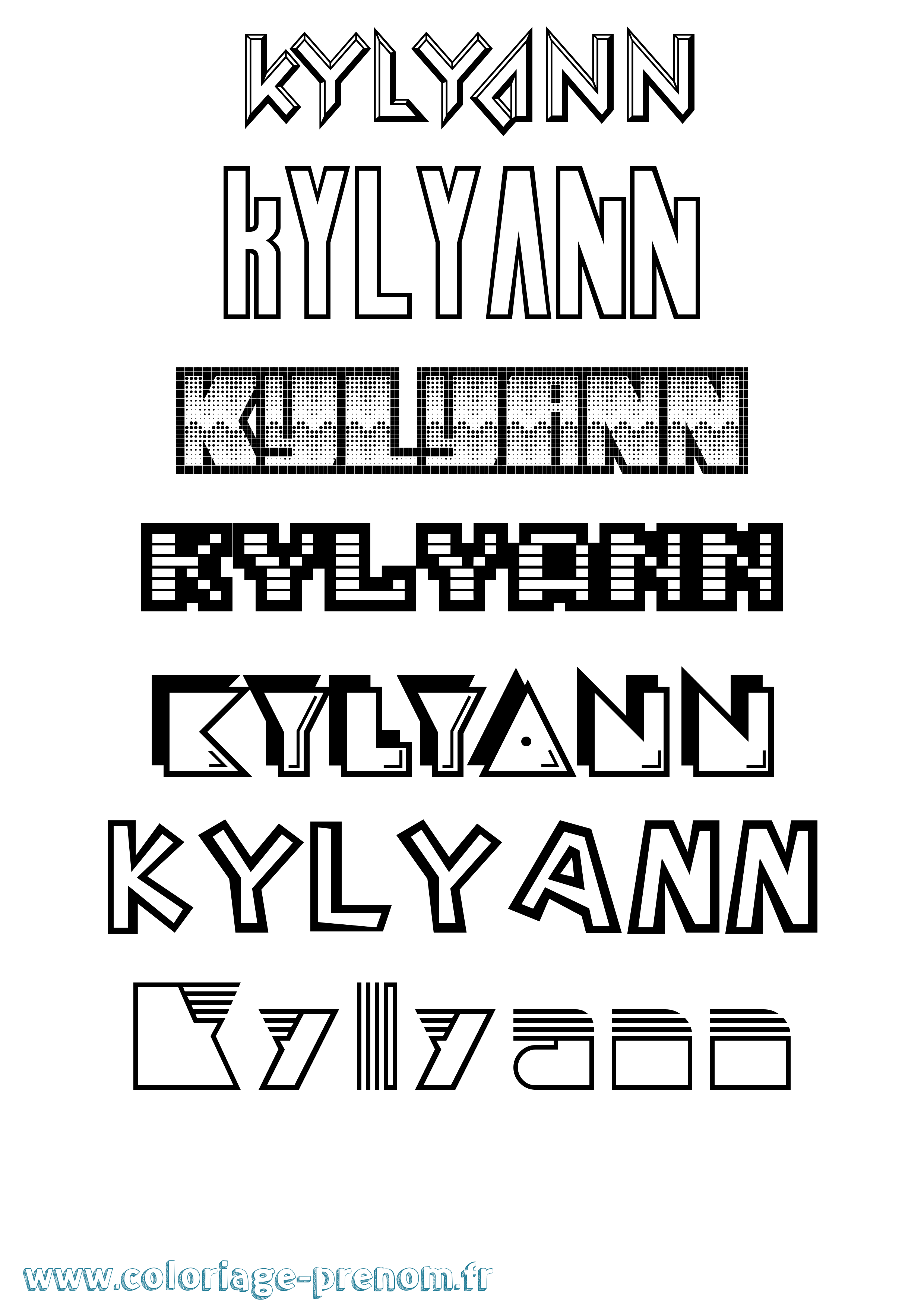 Coloriage Kylyann Jeux Vidéos Coloriage prénom Kylyann Jeux Vidéos