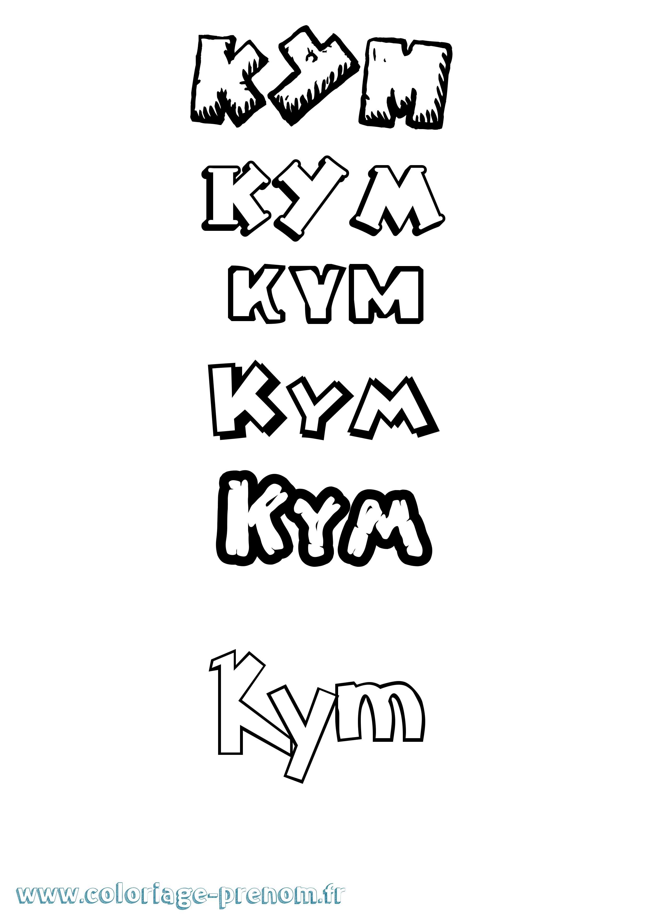 Coloriage Kym Dessin Animé Coloriage prénom Kym Dessin Animé