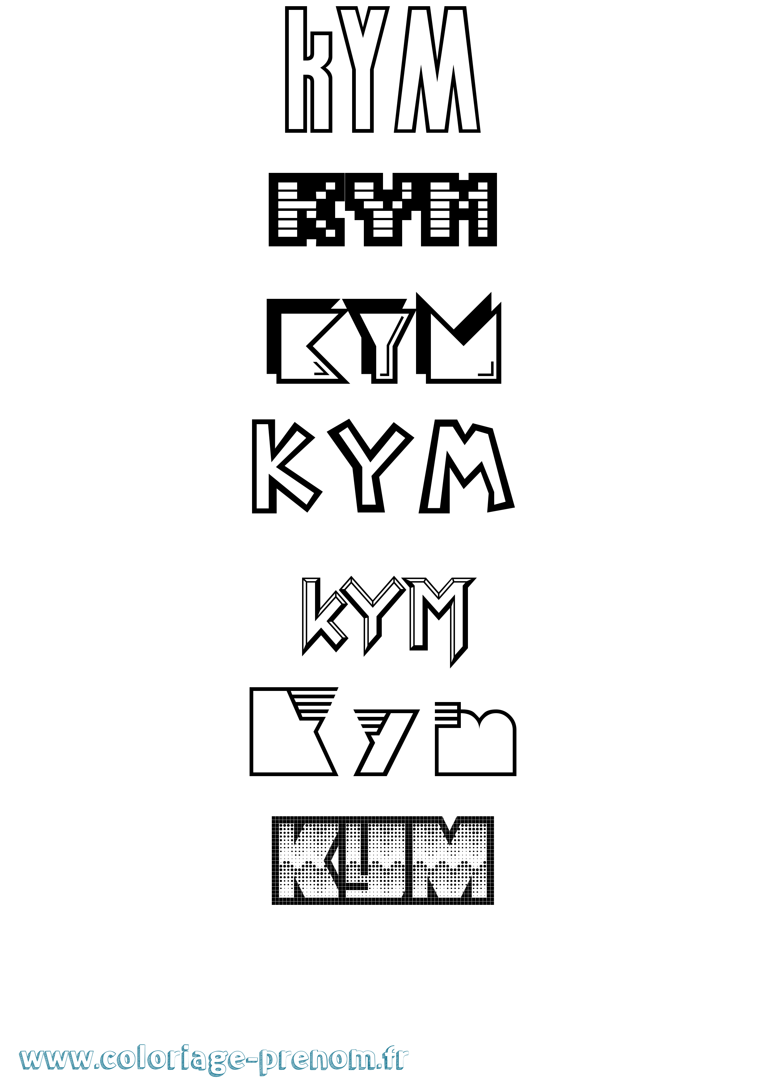 Coloriage Kym Jeux Vidéos Coloriage prénom Kym Jeux Vidéos