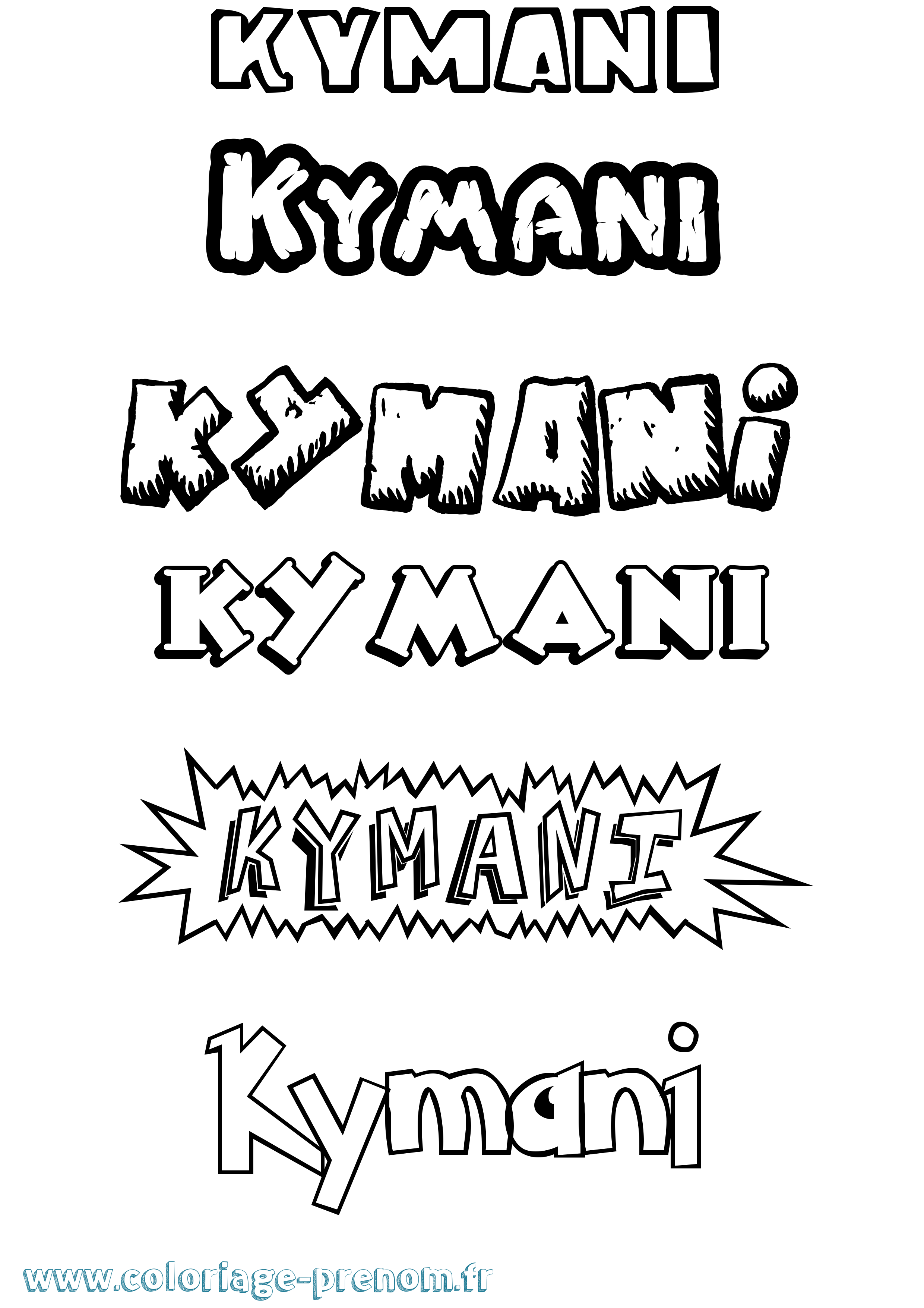 Coloriage Kymani Dessin Animé Coloriage prénom Kymani Dessin Animé