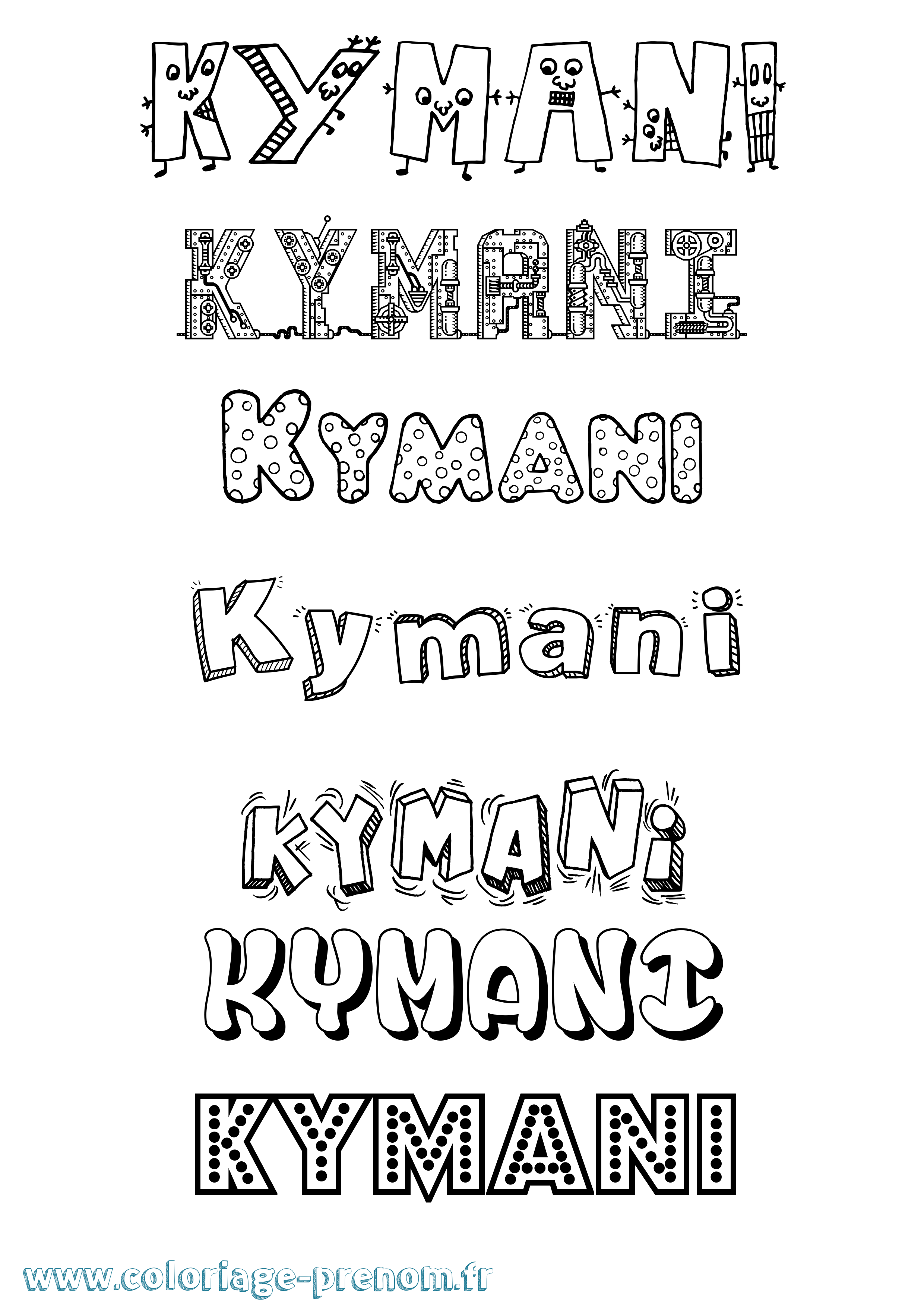 Coloriage Kymani Fun Coloriage prénom Kymani Fun