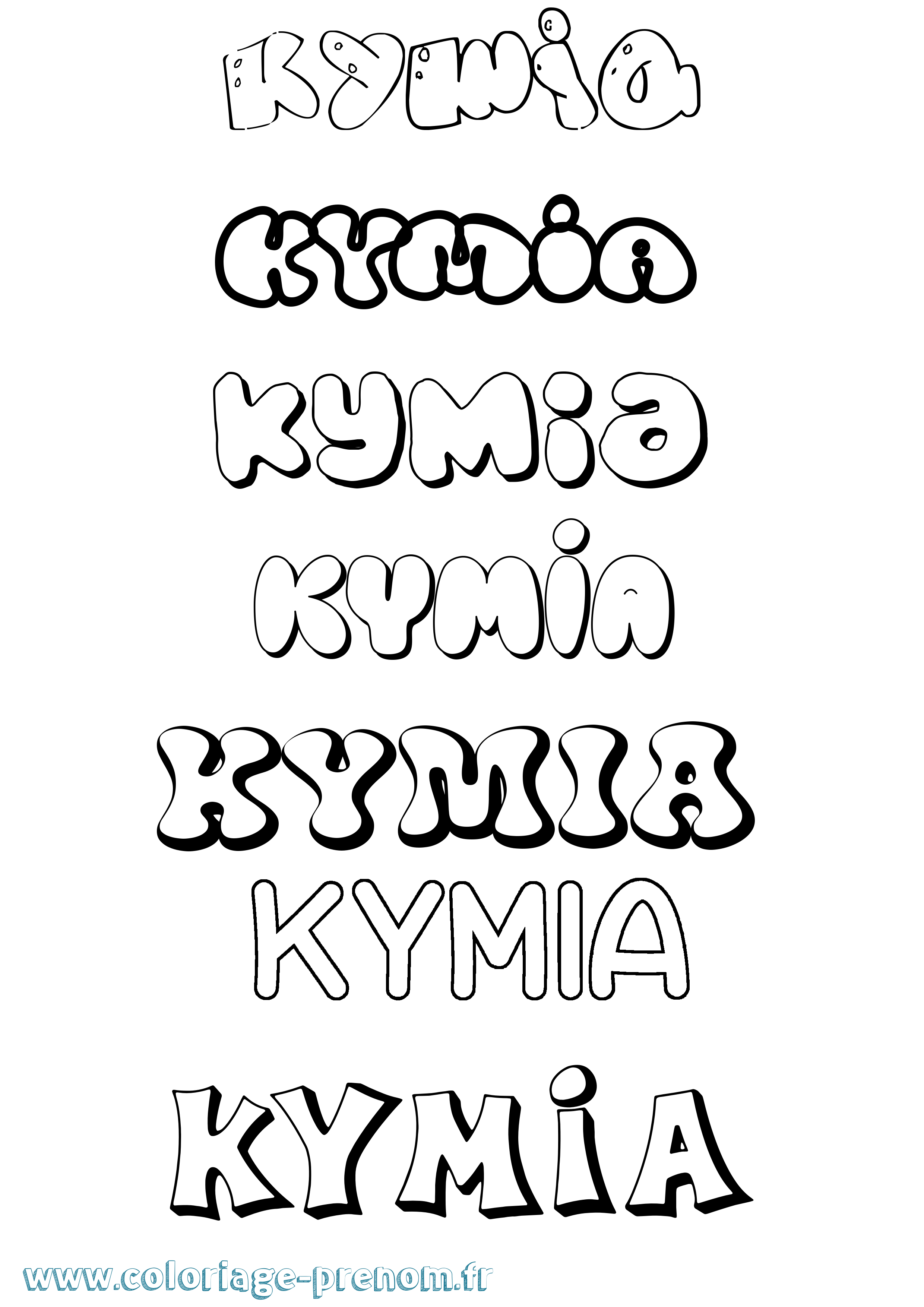 Coloriage Kymia Bubble Coloriage prénom Kymia Bubble