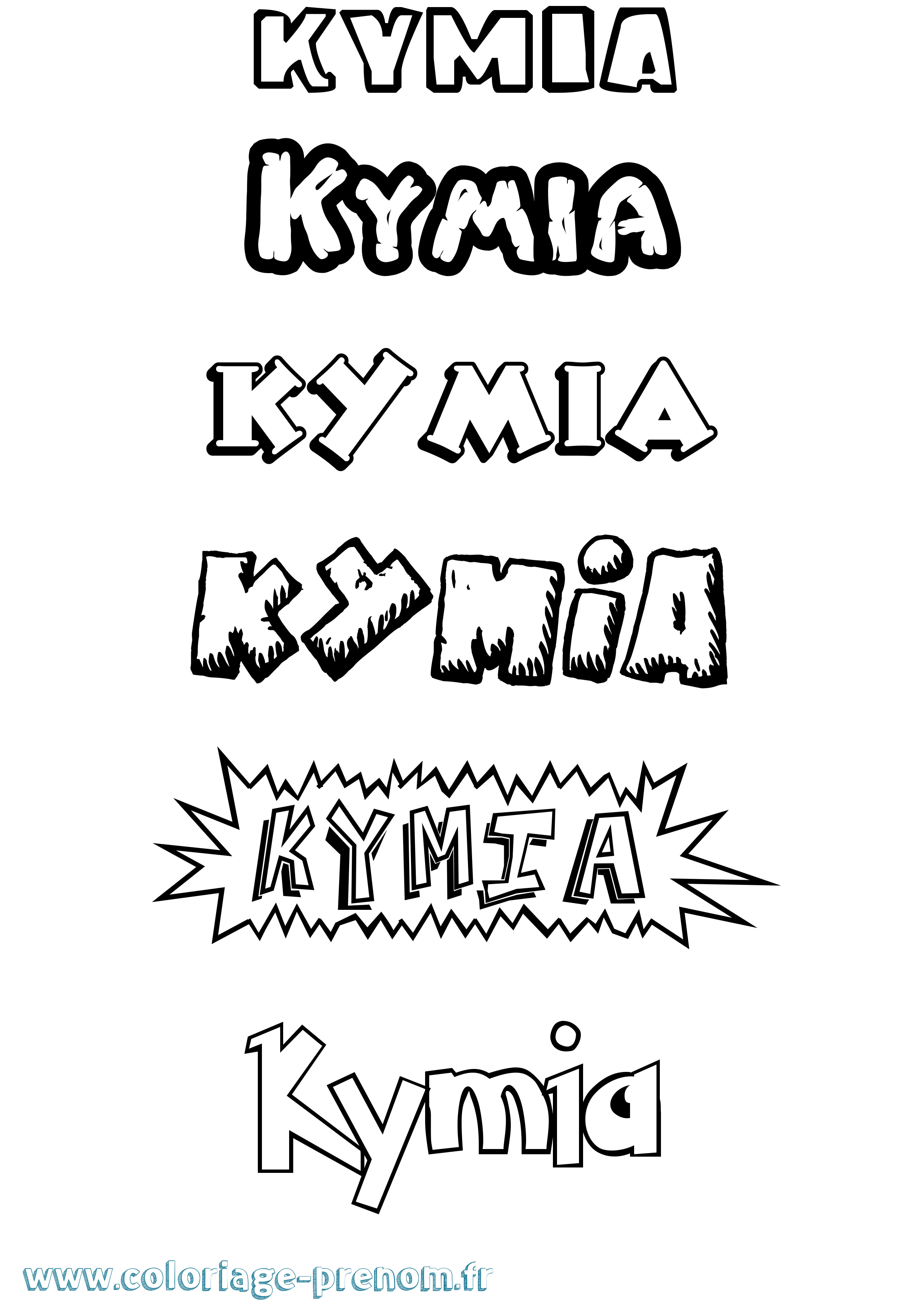 Coloriage Kymia Dessin Animé Coloriage prénom Kymia Dessin Animé