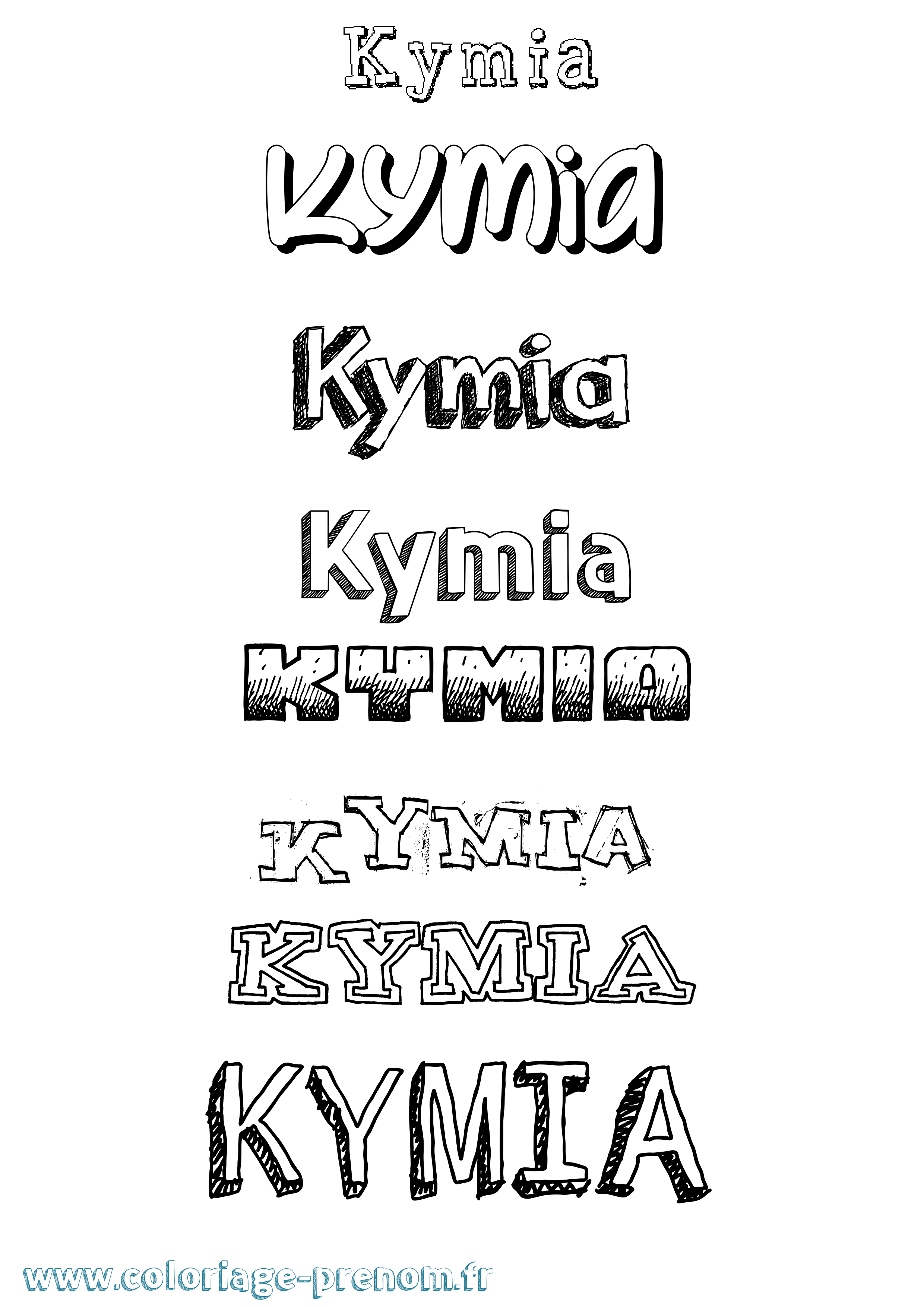 Coloriage Kymia Dessiné Coloriage prénom Kymia Dessiné