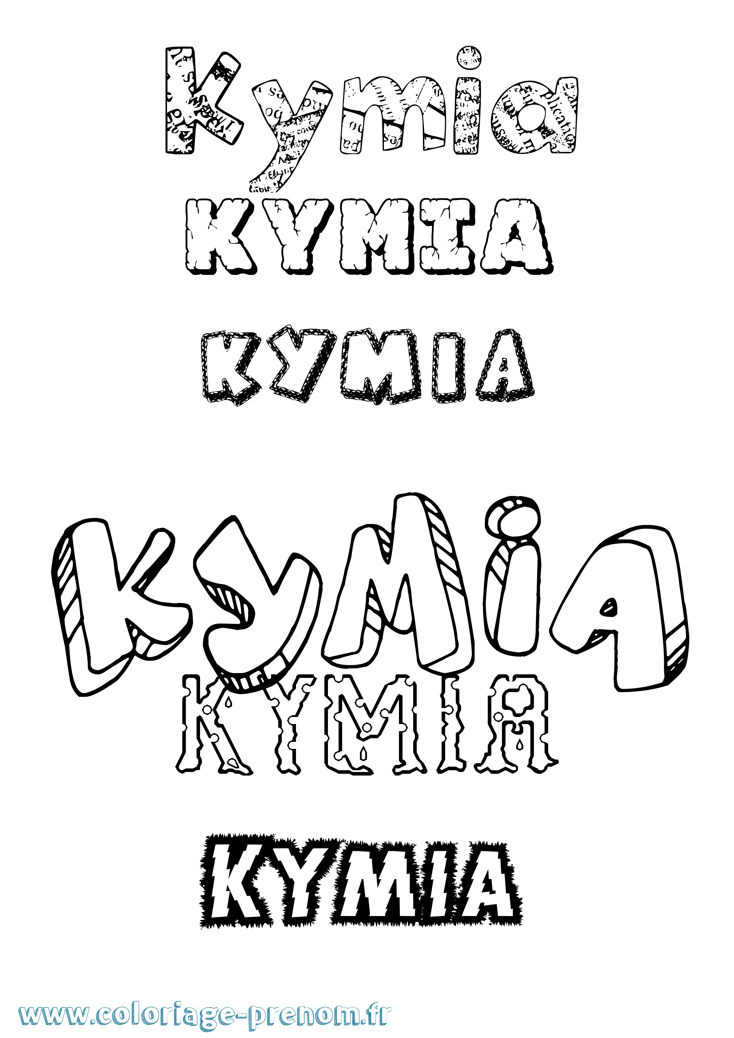 Coloriage Kymia Destructuré Coloriage prénom Kymia Destructuré