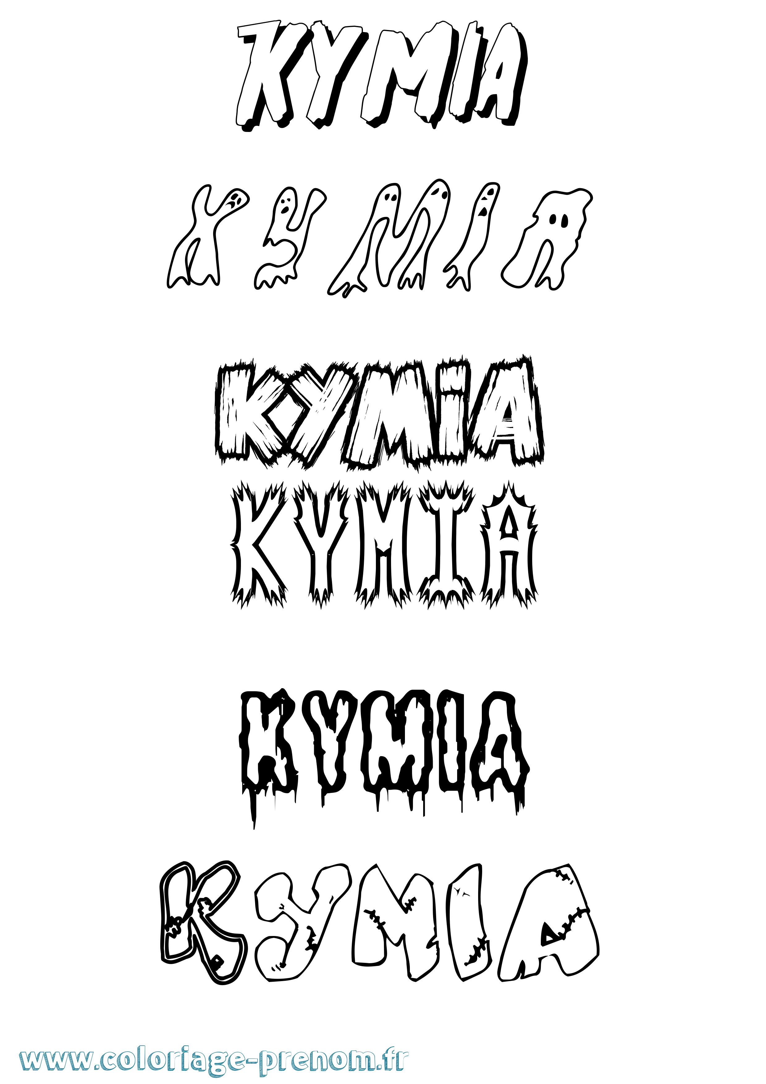 Coloriage Kymia Frisson Coloriage prénom Kymia Frisson