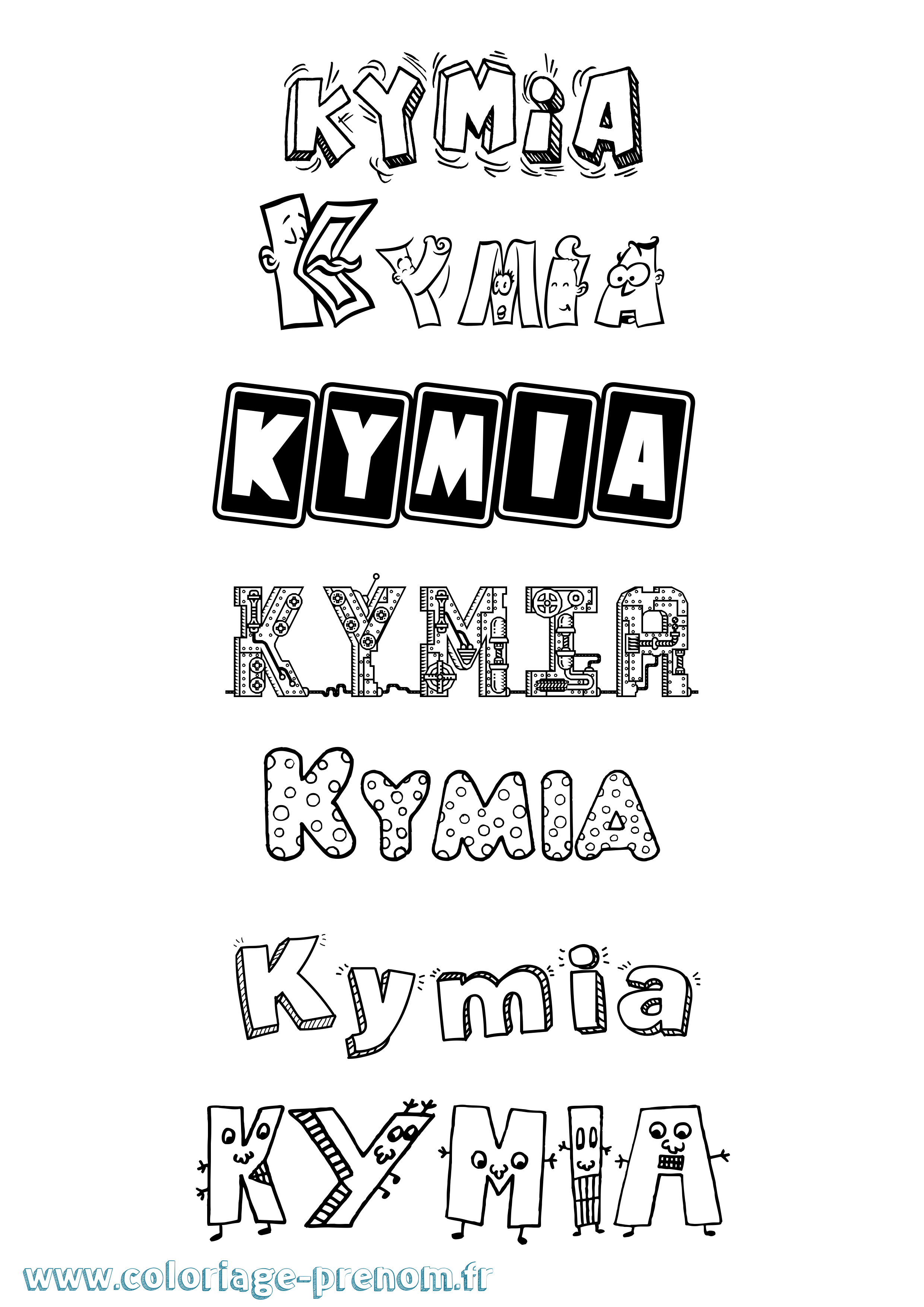 Coloriage Kymia Fun Coloriage prénom Kymia Fun
