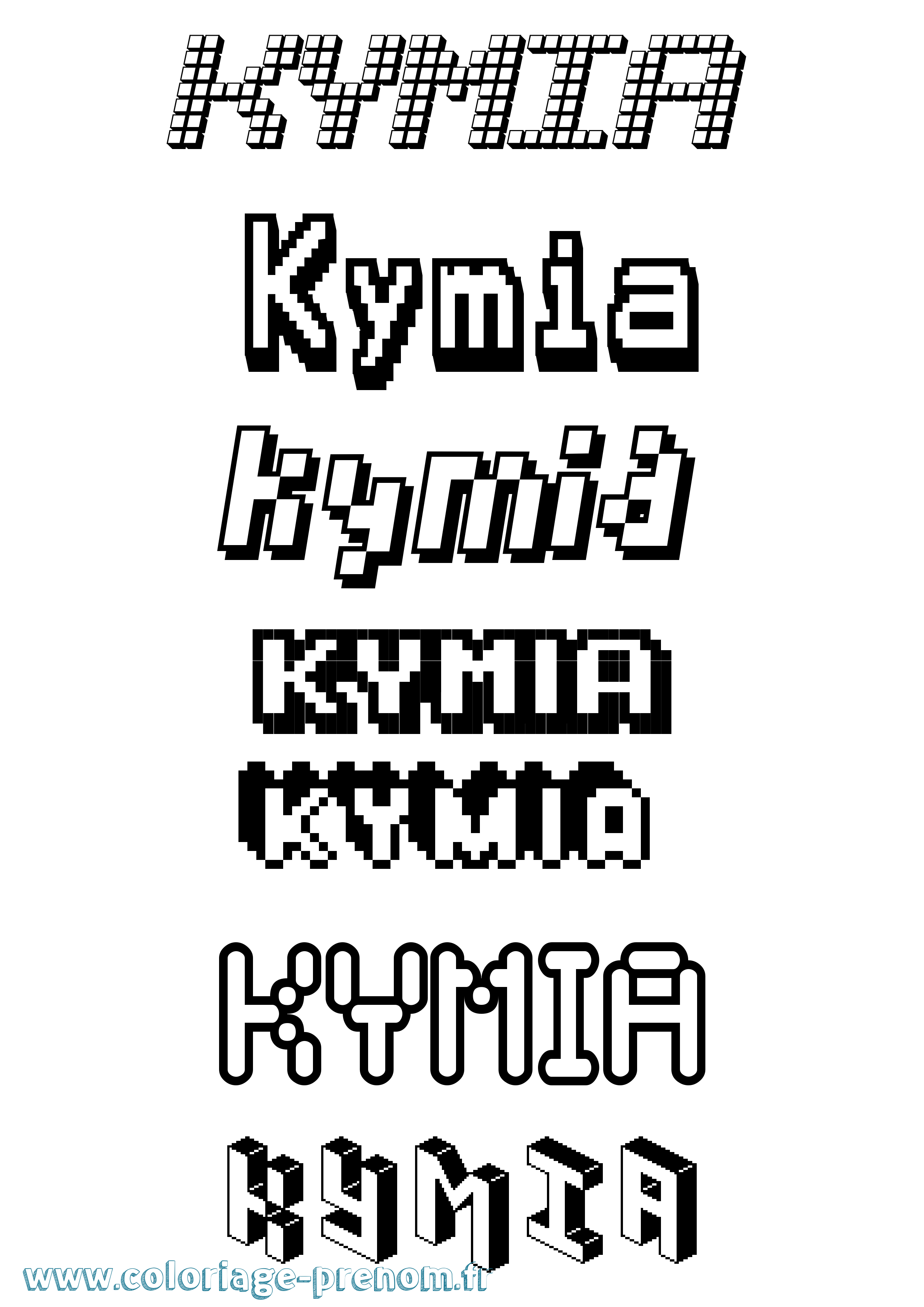 Coloriage Kymia Pixel Coloriage prénom Kymia Pixel