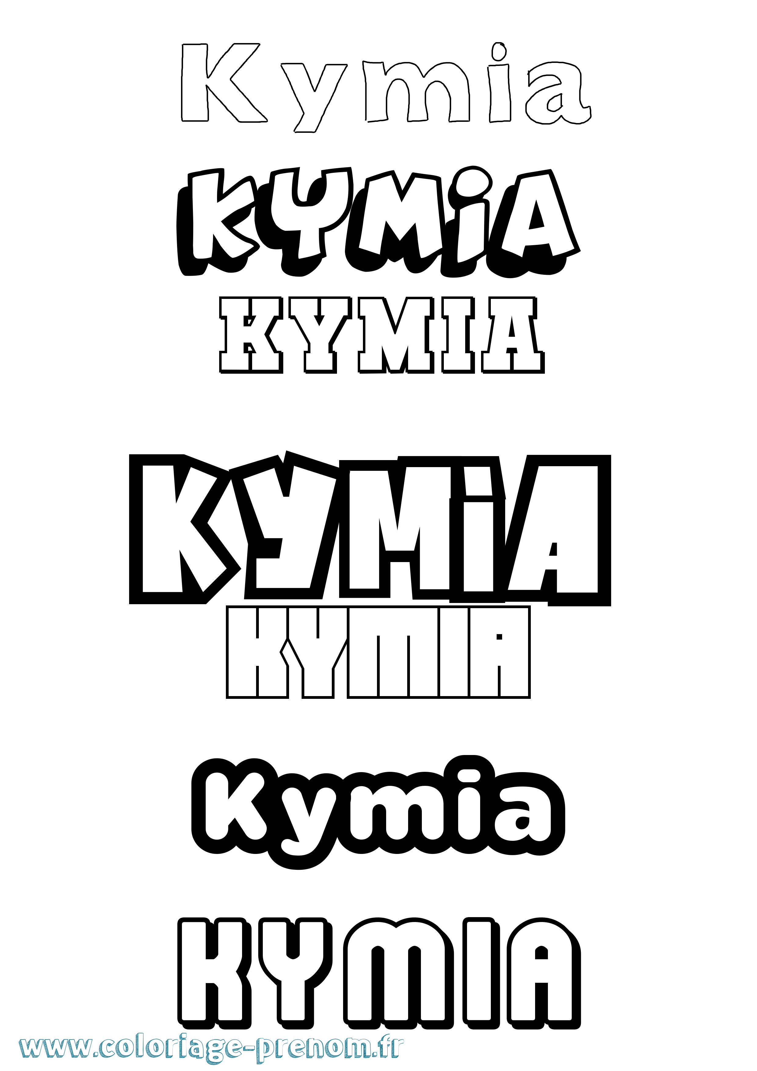 Coloriage Kymia Simple Coloriage prénom Kymia Simple