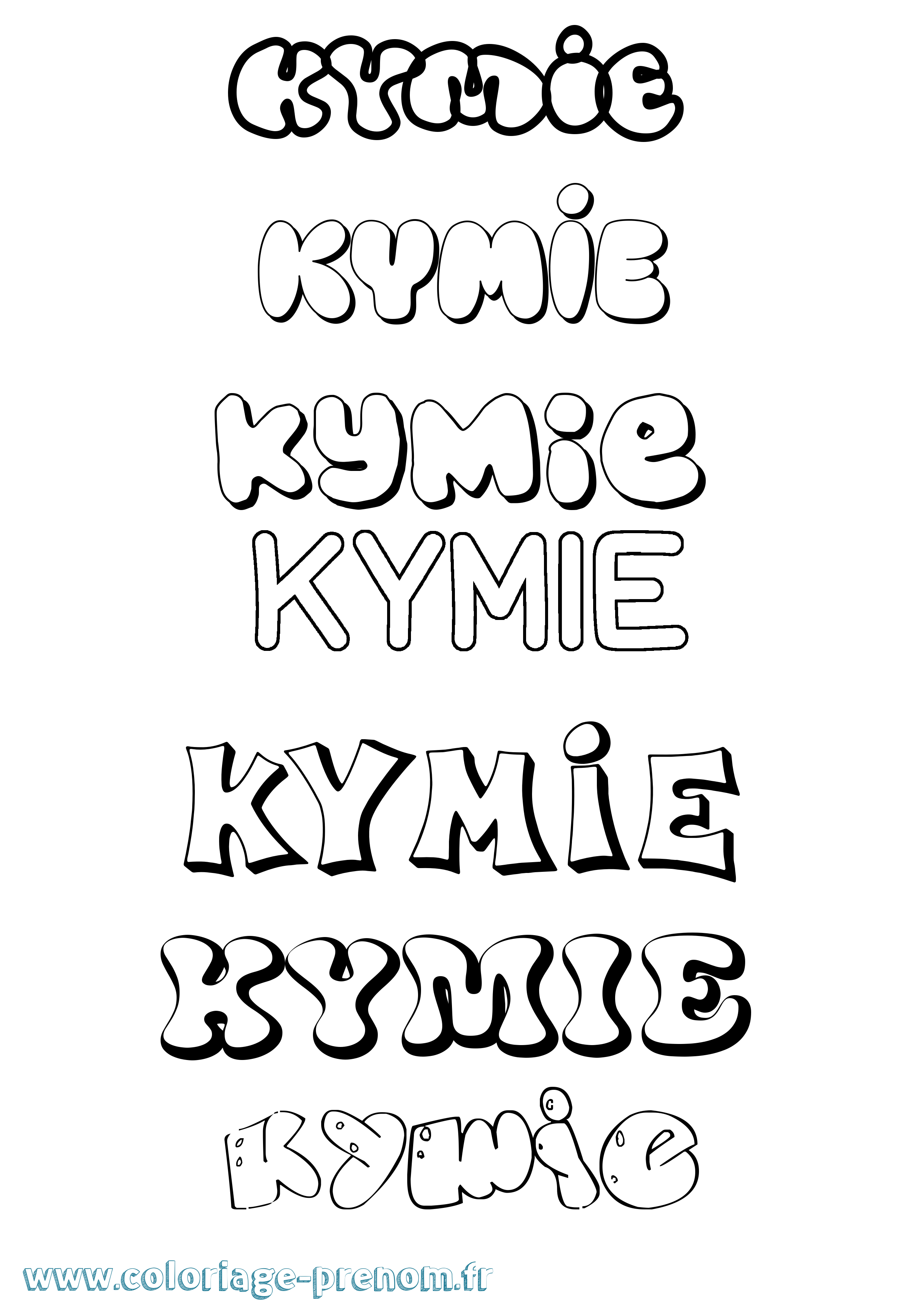 Coloriage Kymie Bubble Coloriage prénom Kymie Bubble