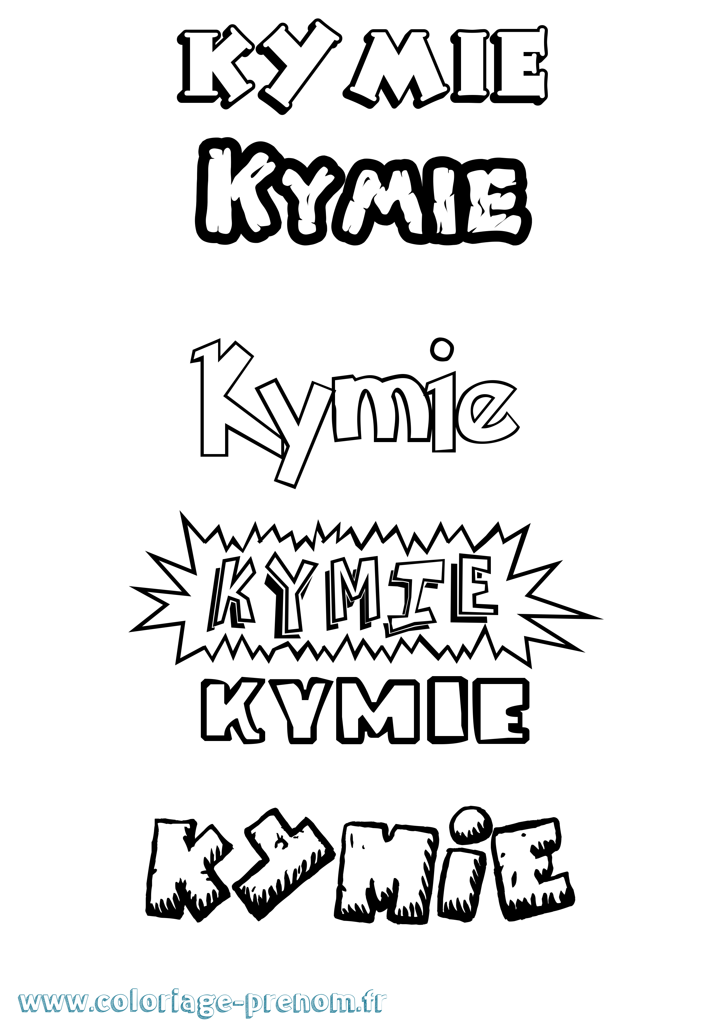 Coloriage Kymie Dessin Animé Coloriage prénom Kymie Dessin Animé