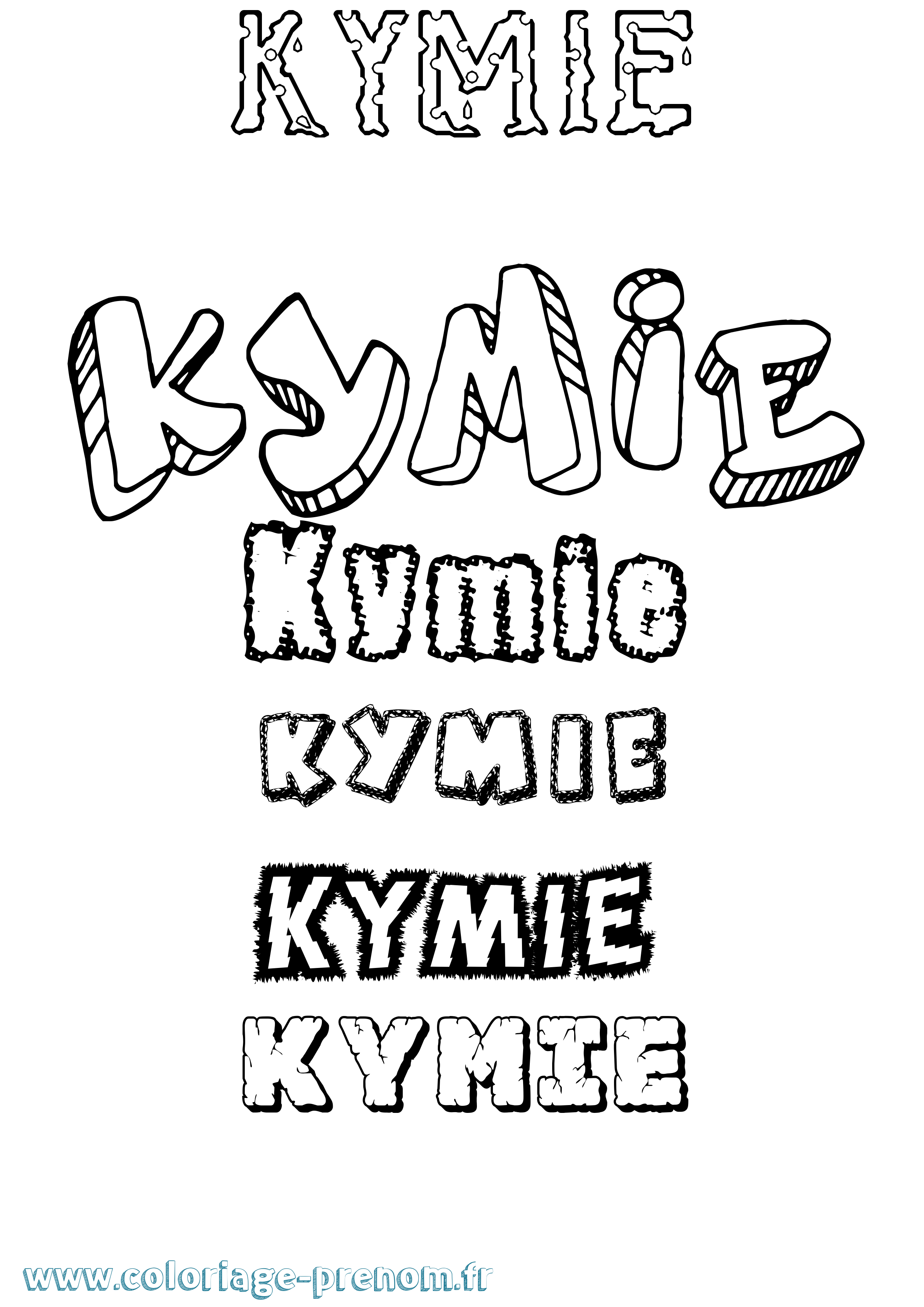 Coloriage Kymie Destructuré Coloriage prénom Kymie Destructuré