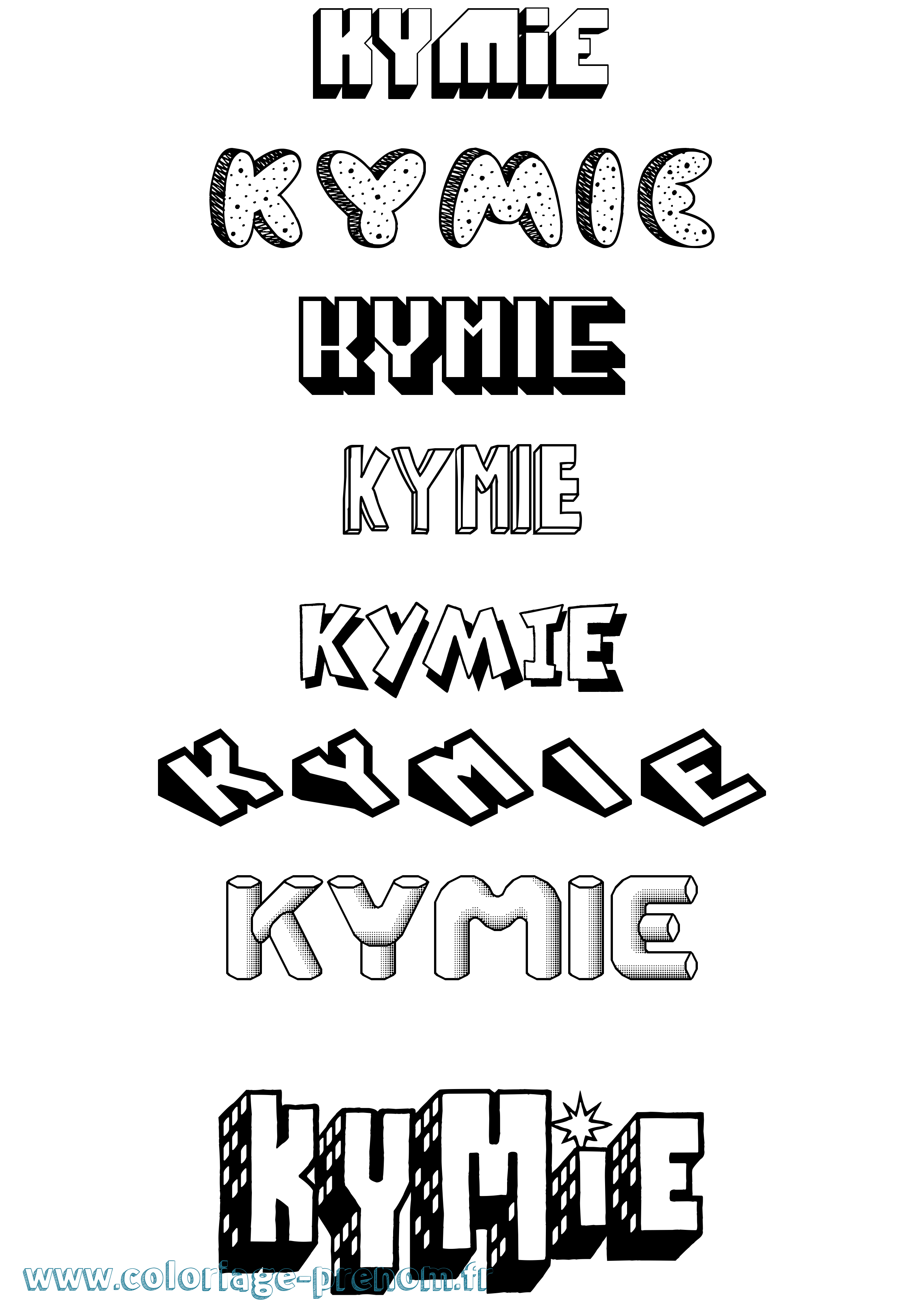Coloriage Kymie Effet 3D Coloriage prénom Kymie Effet 3D