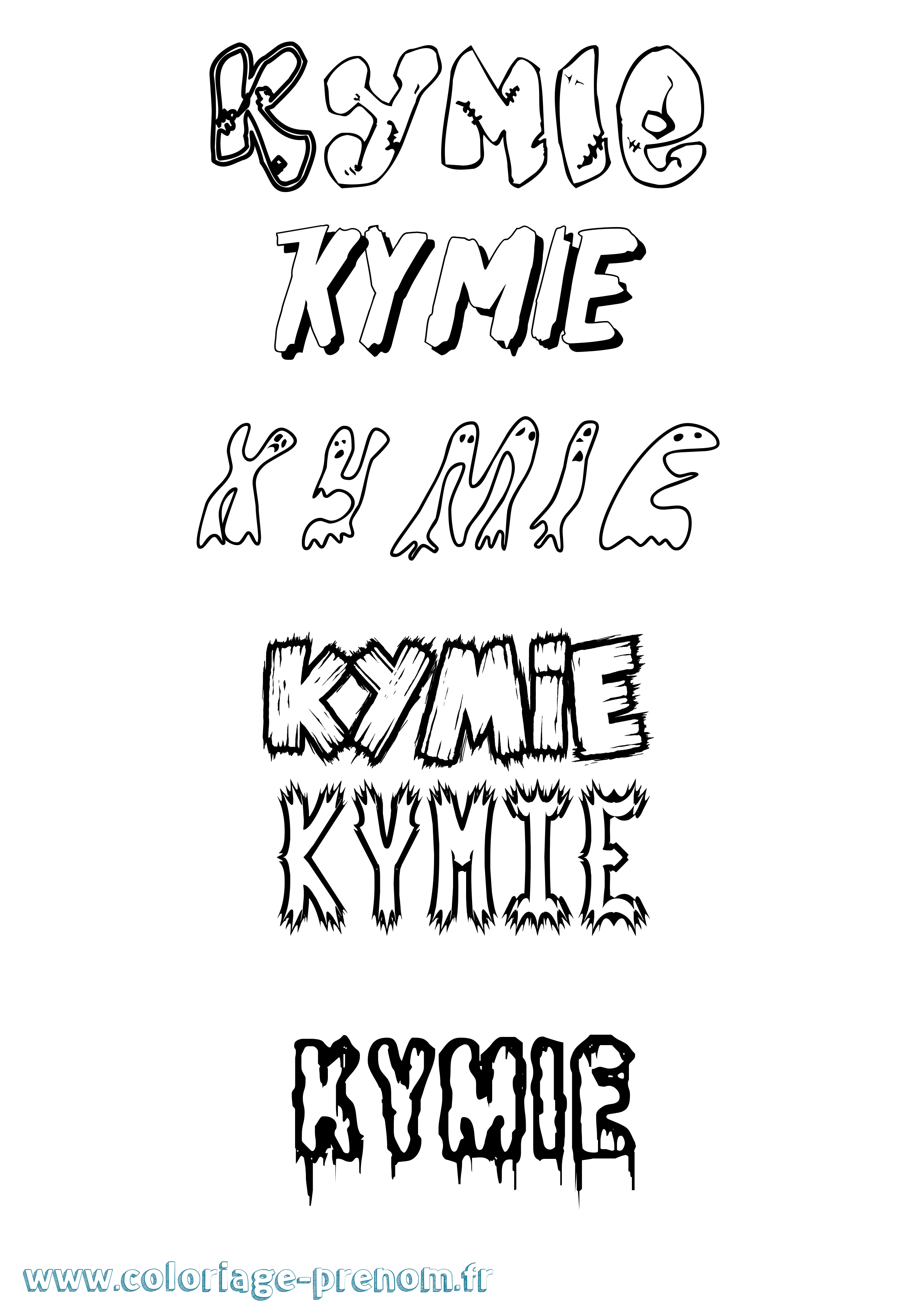 Coloriage Kymie Frisson Coloriage prénom Kymie Frisson