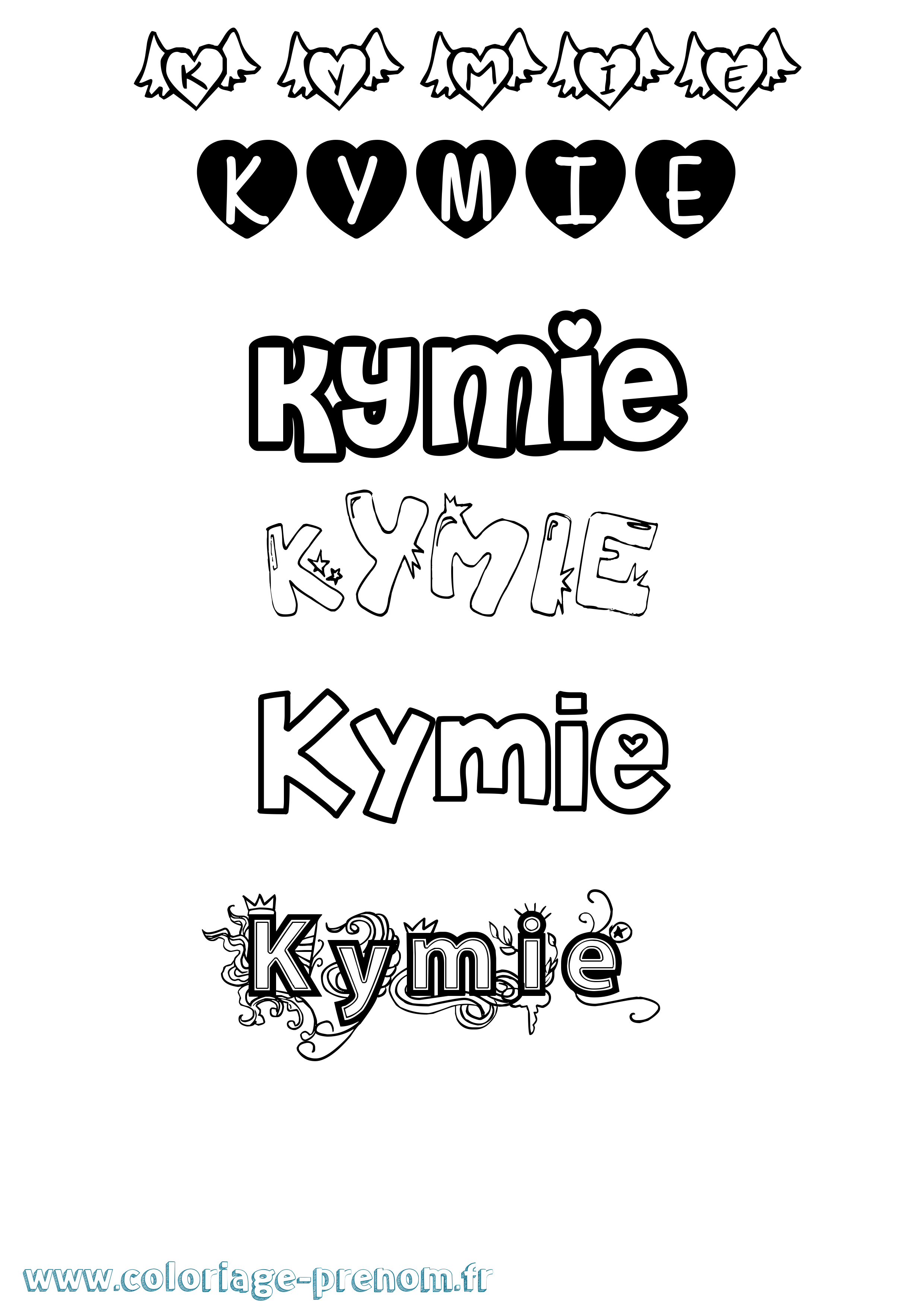 Coloriage Kymie Girly Coloriage prénom Kymie Girly