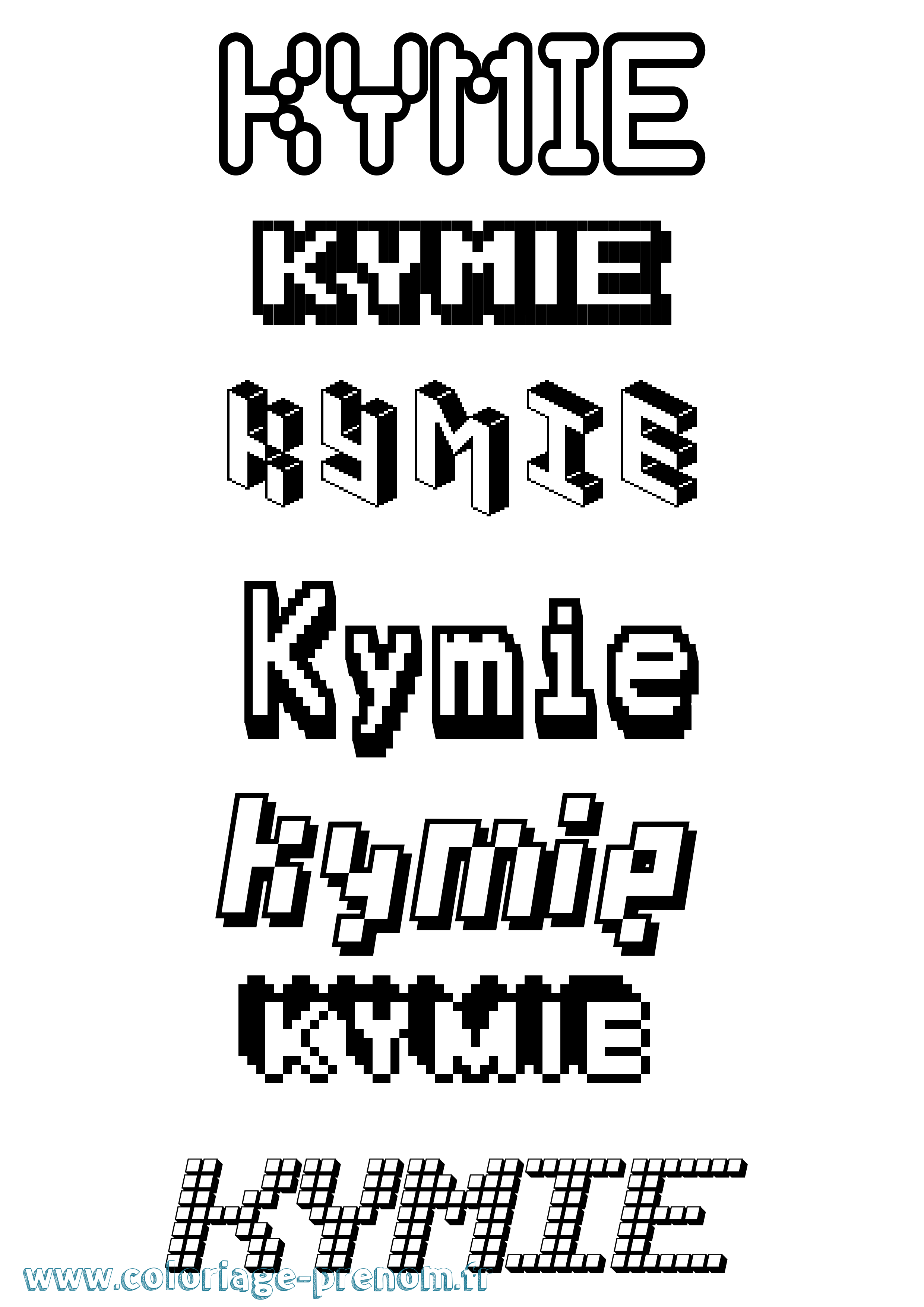 Coloriage Kymie Pixel Coloriage prénom Kymie Pixel