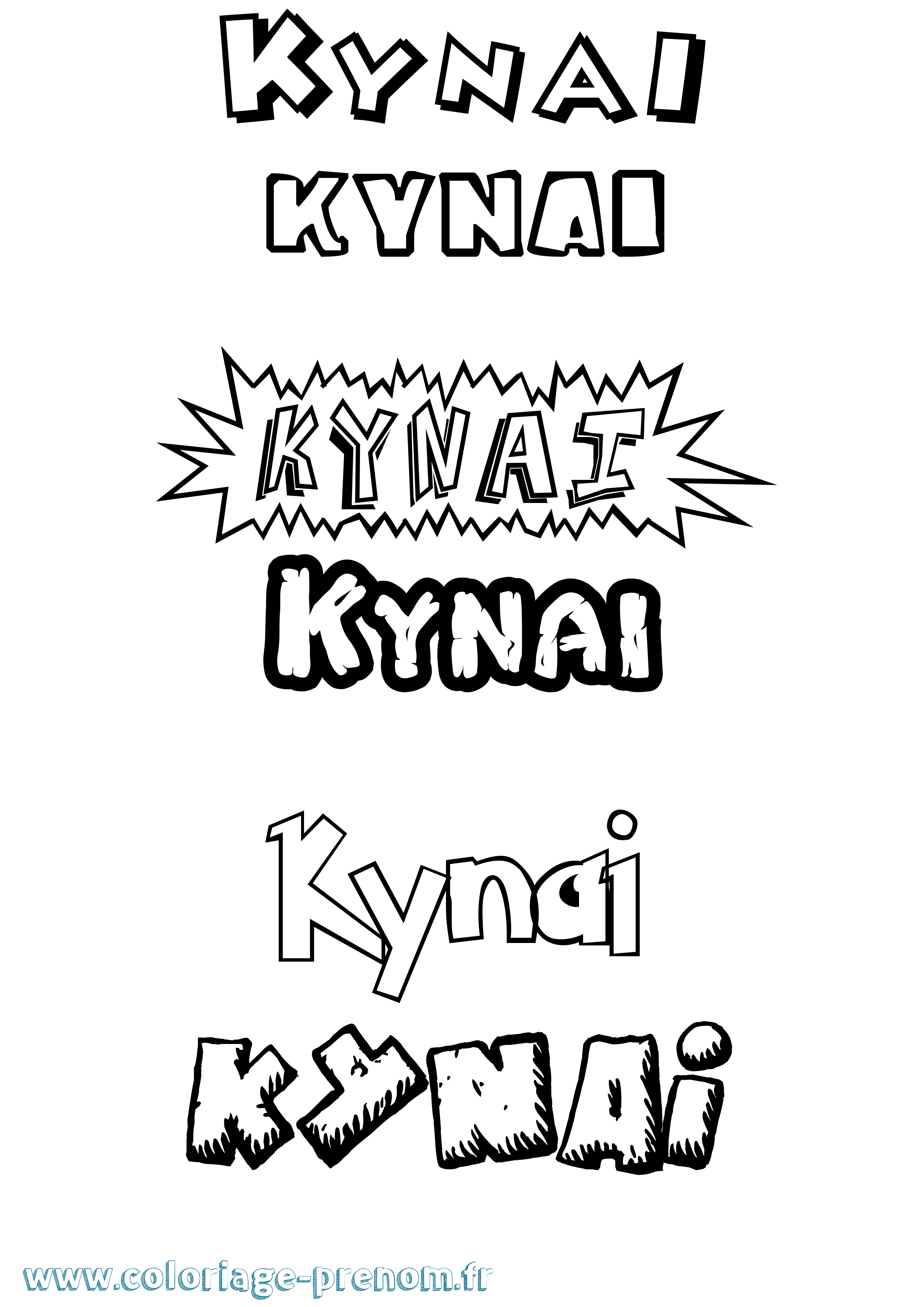 Coloriage Kynai Dessin Animé Coloriage prénom Kynai Dessin Animé